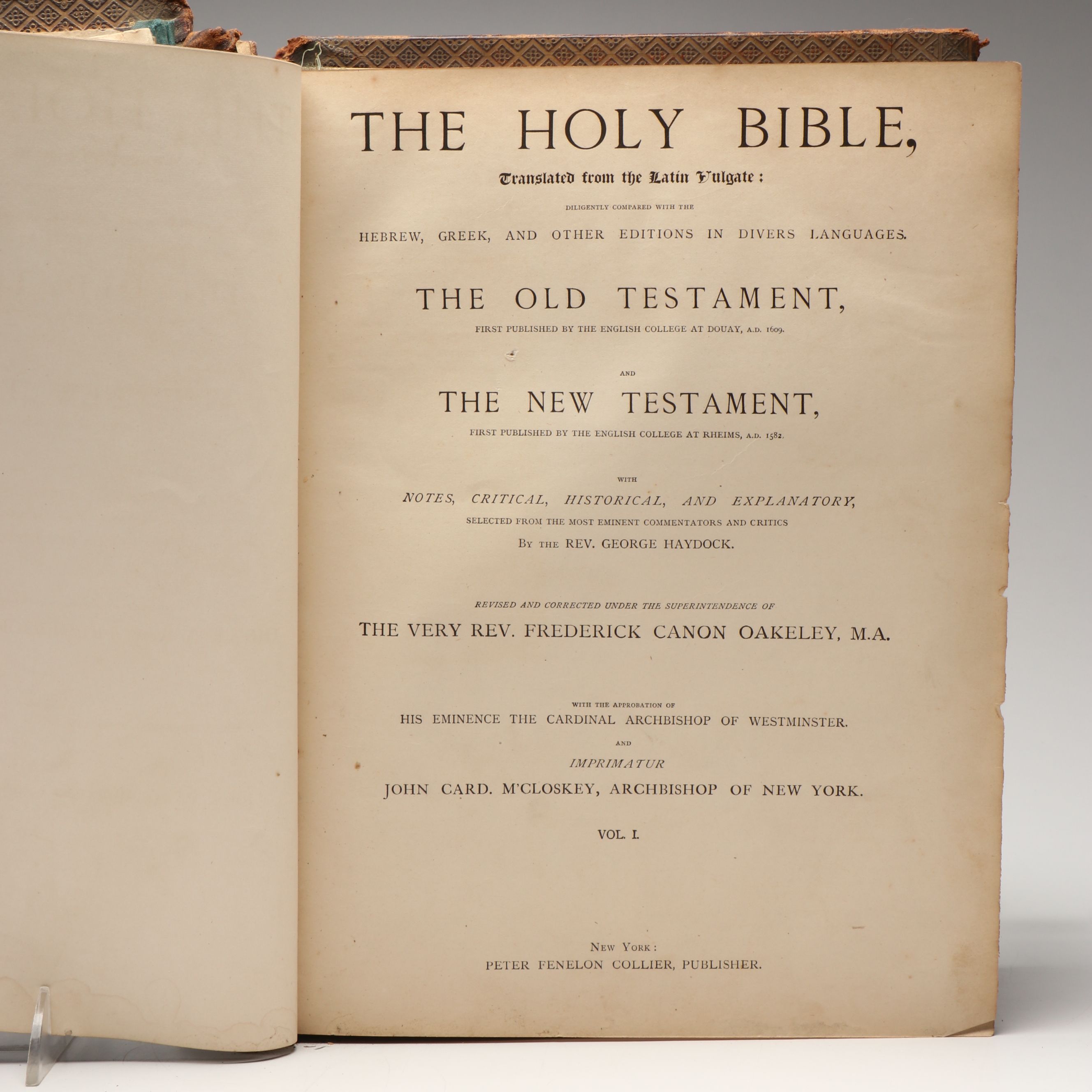 Leather Bound Holy Bible with "Household Physician" by Herbert E. Buffum et al.