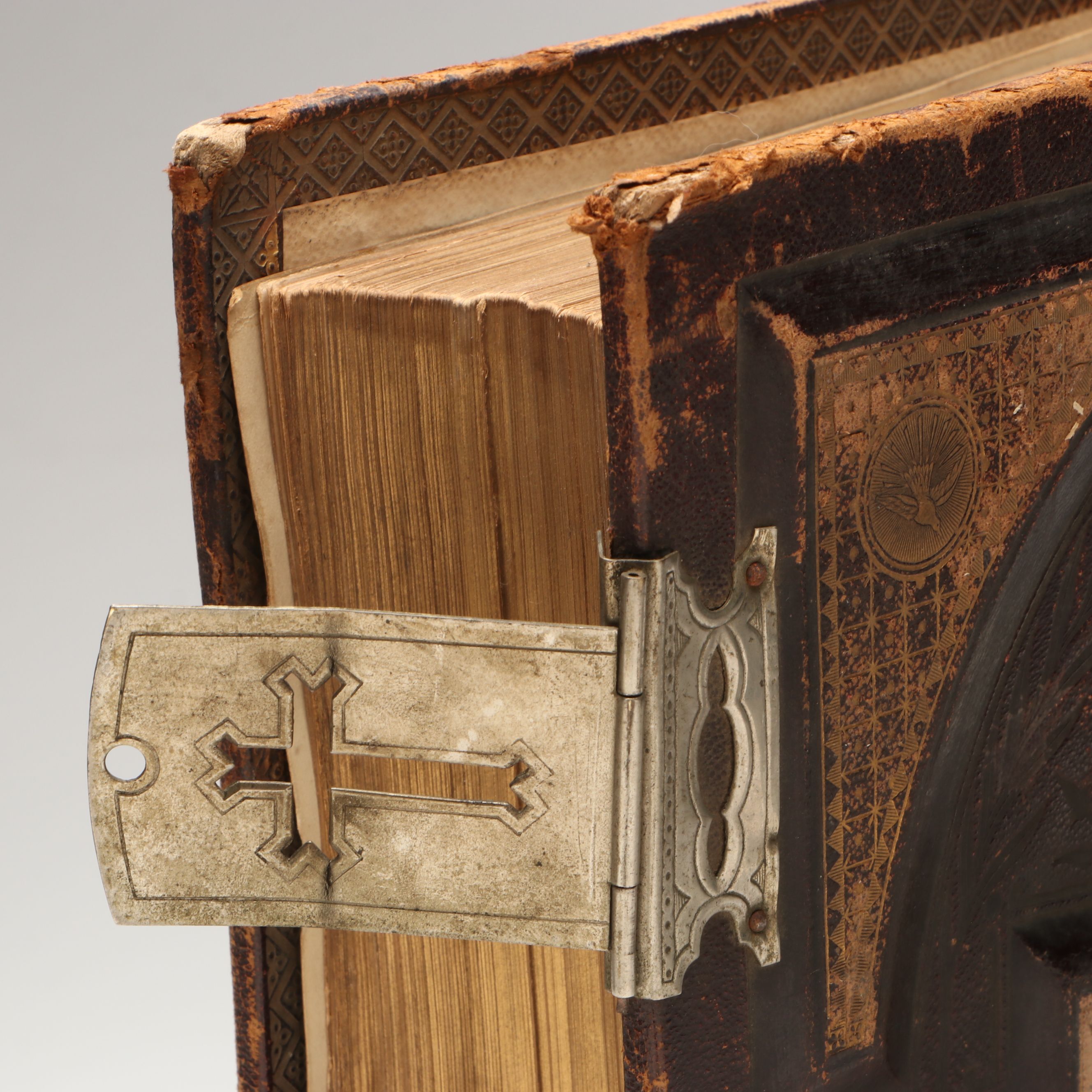 Leather Bound Holy Bible with "Household Physician" by Herbert E. Buffum et al.