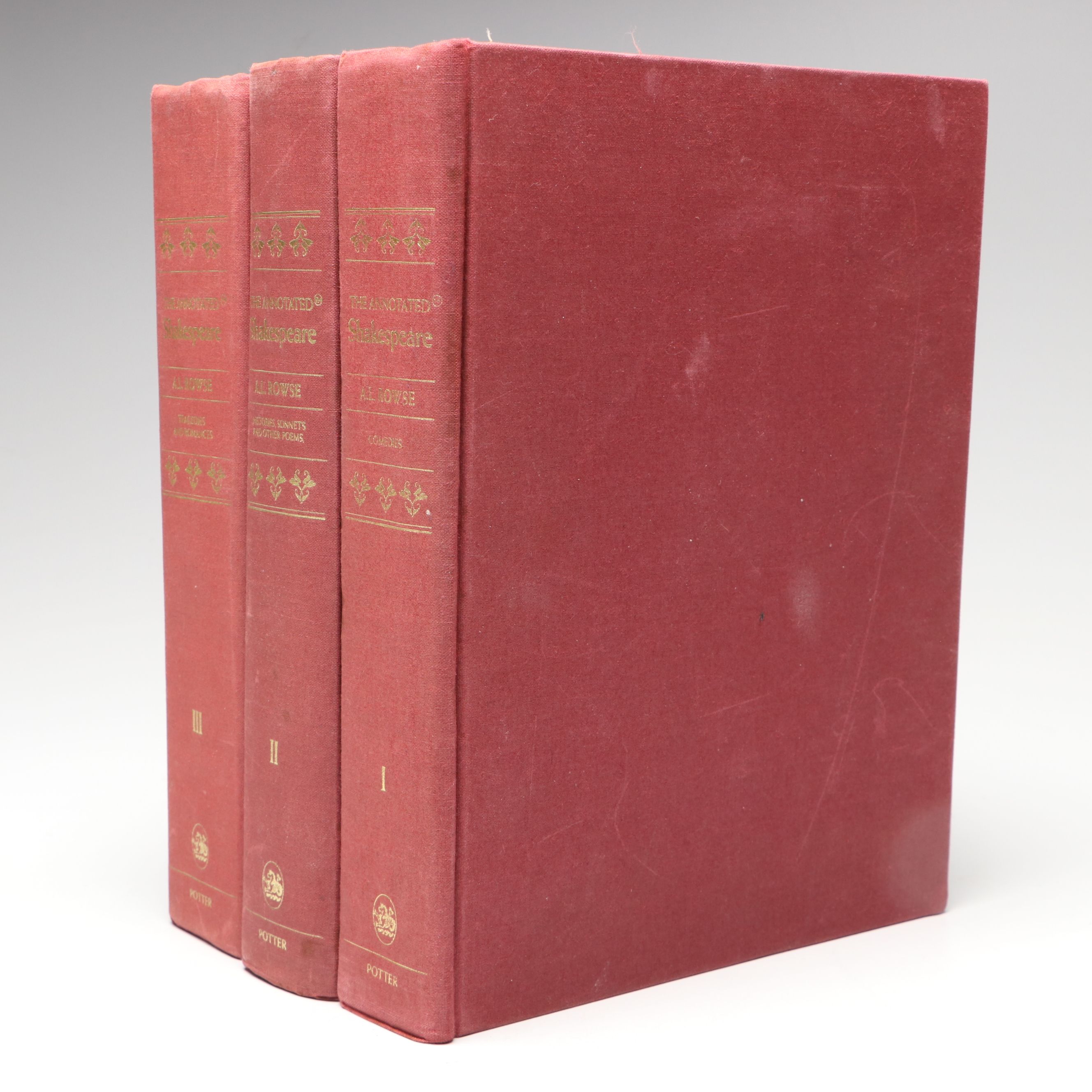 First Edition "The Annotated Shakespeare" Three-Volume Set Edited by A. L. Rowse