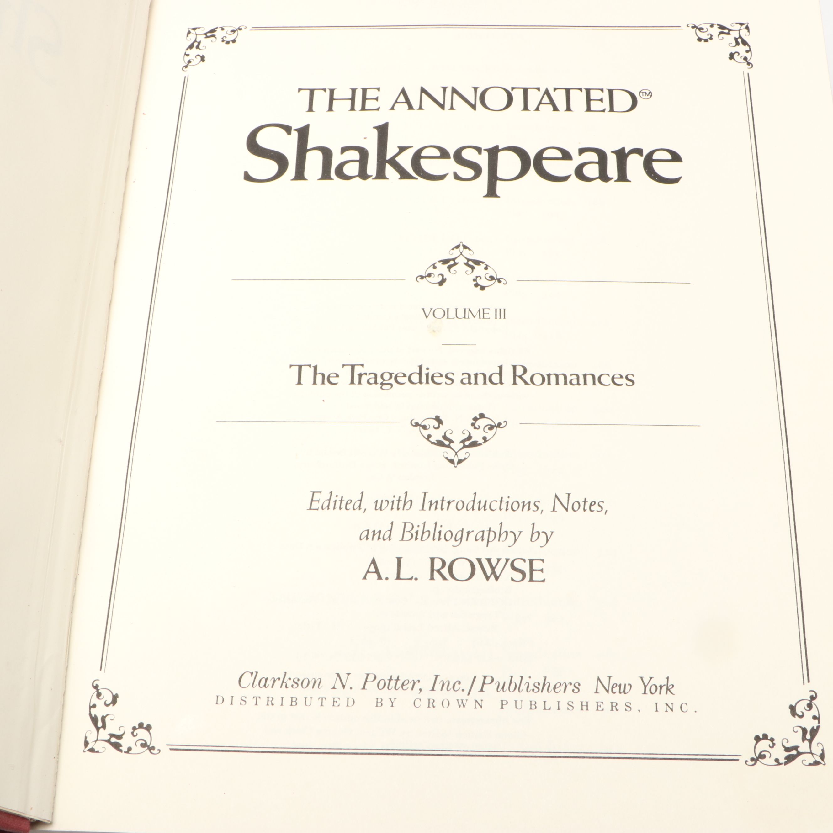 First Edition "The Annotated Shakespeare" Three-Volume Set Edited by A. L. Rowse