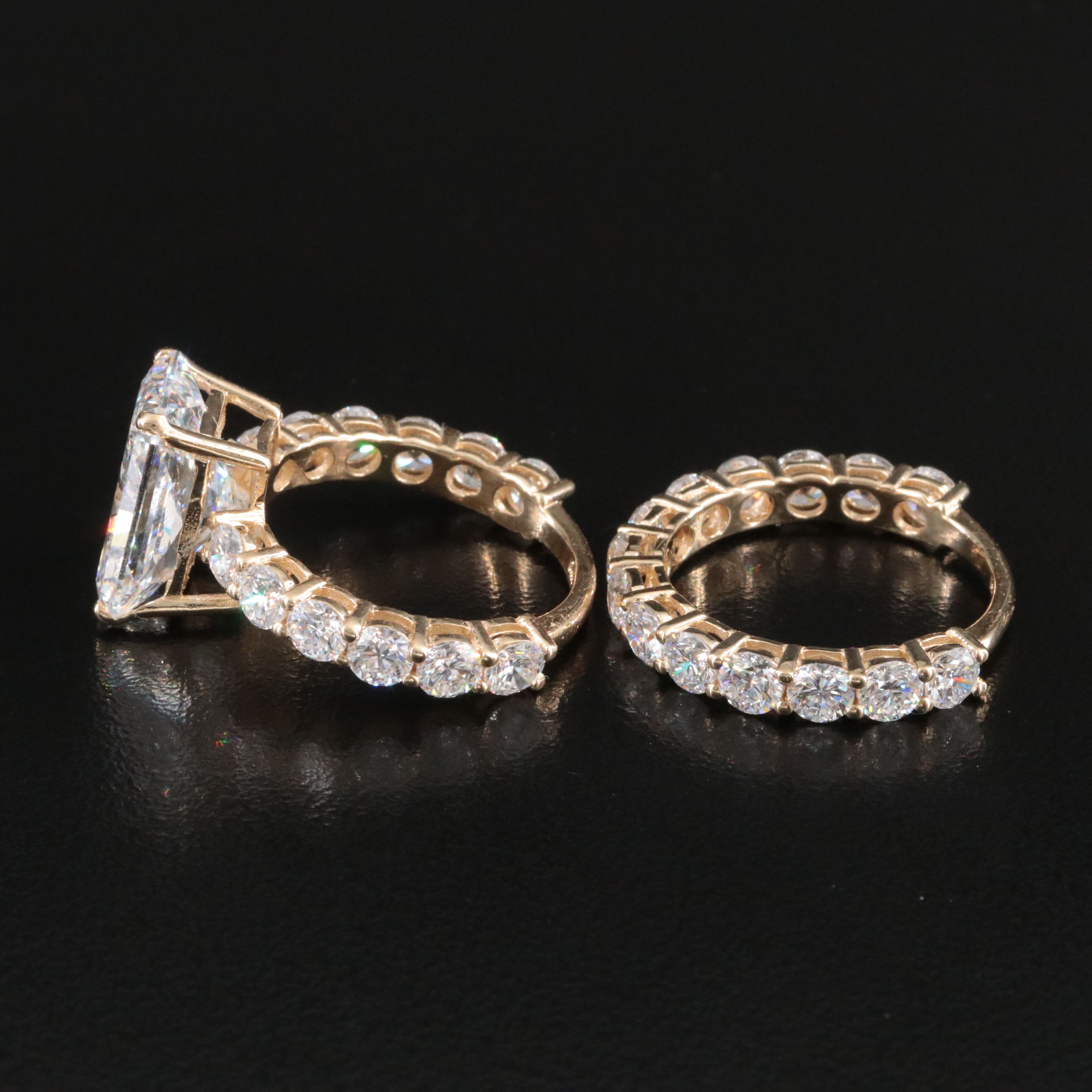 14K 11.14 CTW Lab Grown Diamond Ring Set with IGI Jewelry Report