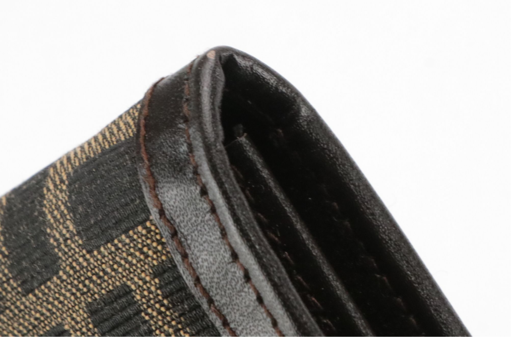 Fendi Continental Flap Wallet in Brown/Black Zucchino Canvas and Leather Trim