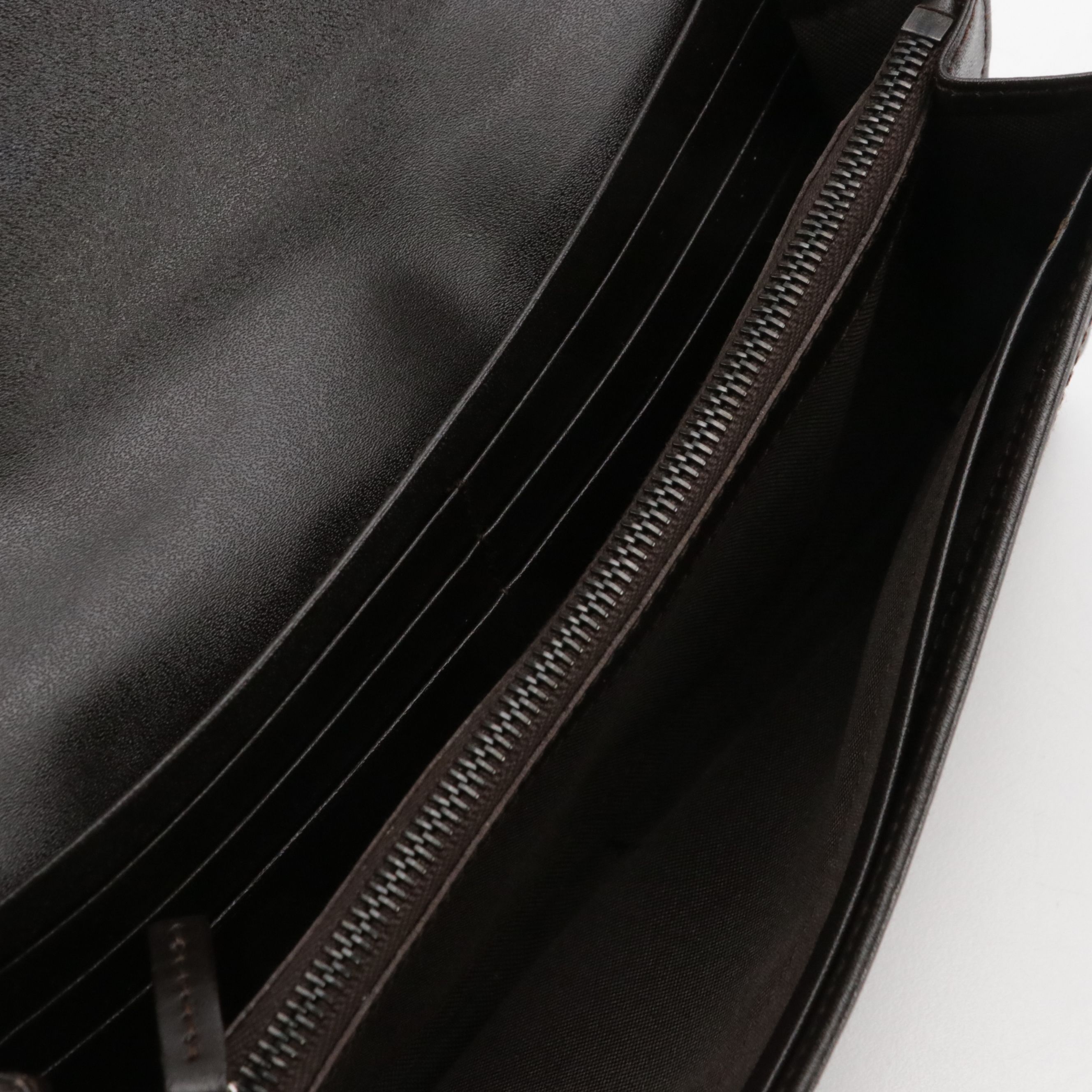 Fendi Continental Flap Wallet in Brown/Black Zucchino Canvas and Leather Trim