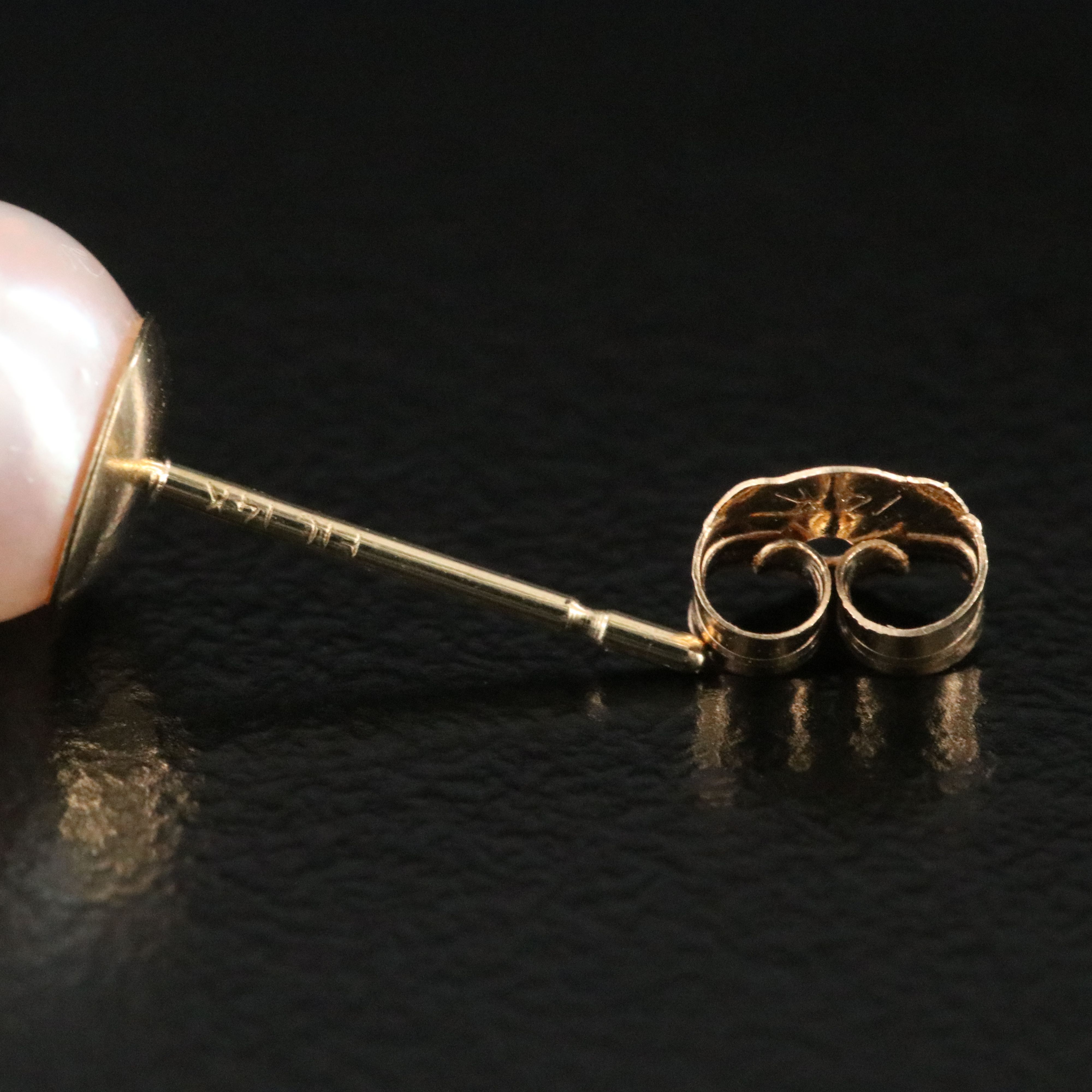 14K Pearl Earrings with 10K Pearl and Diamond Pendant Necklace