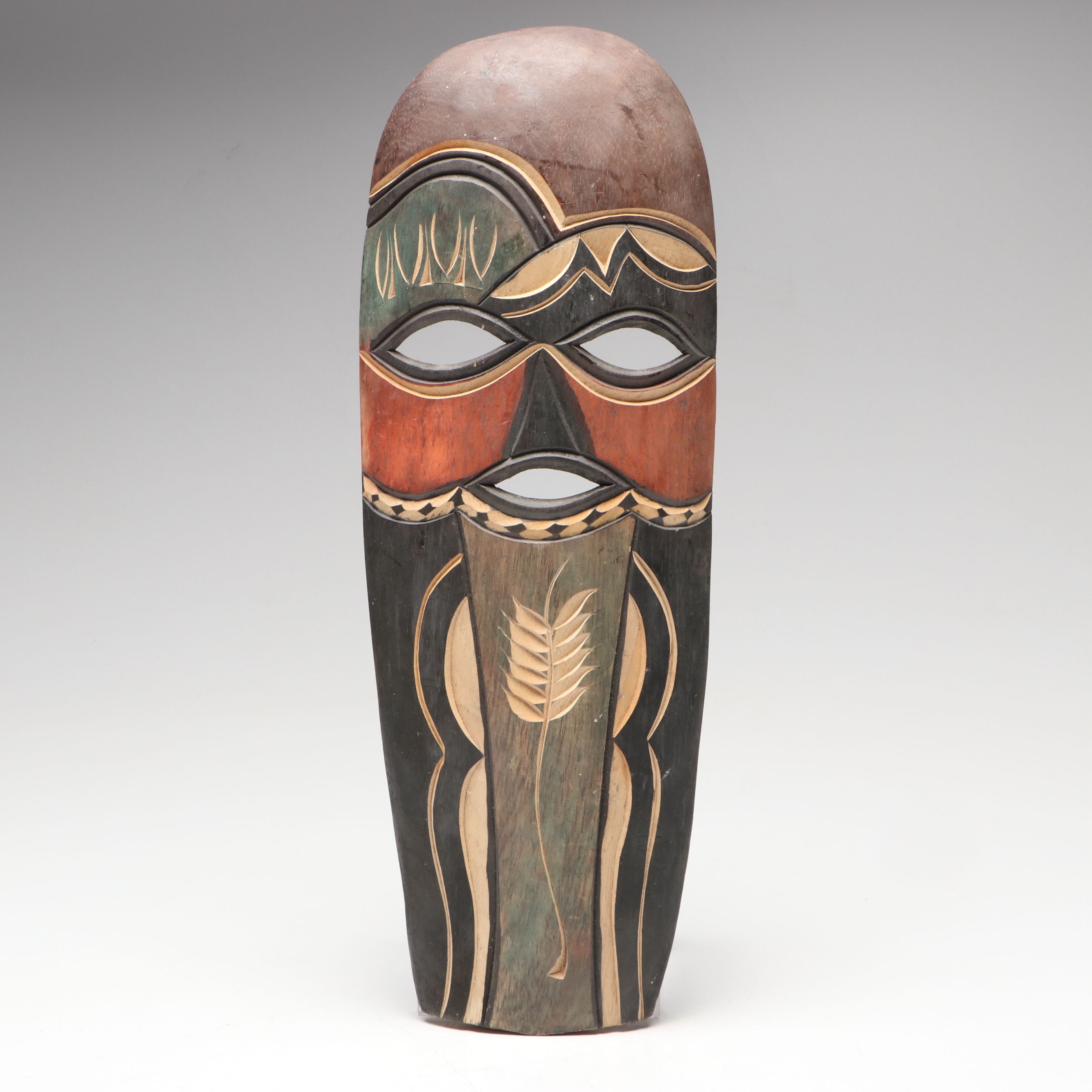 Hand-Carved Polychrome Wood Mask