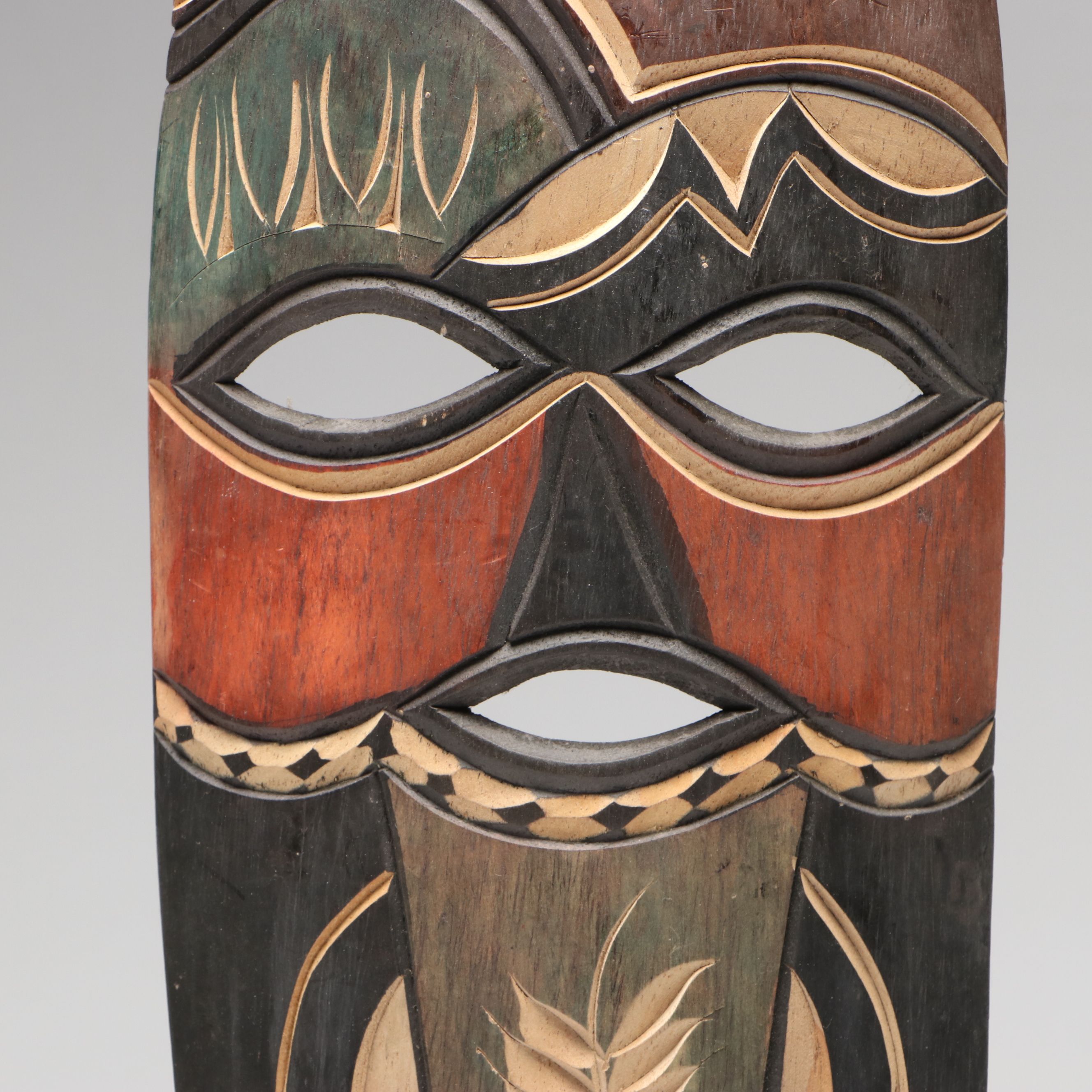 Hand-Carved Polychrome Wood Mask