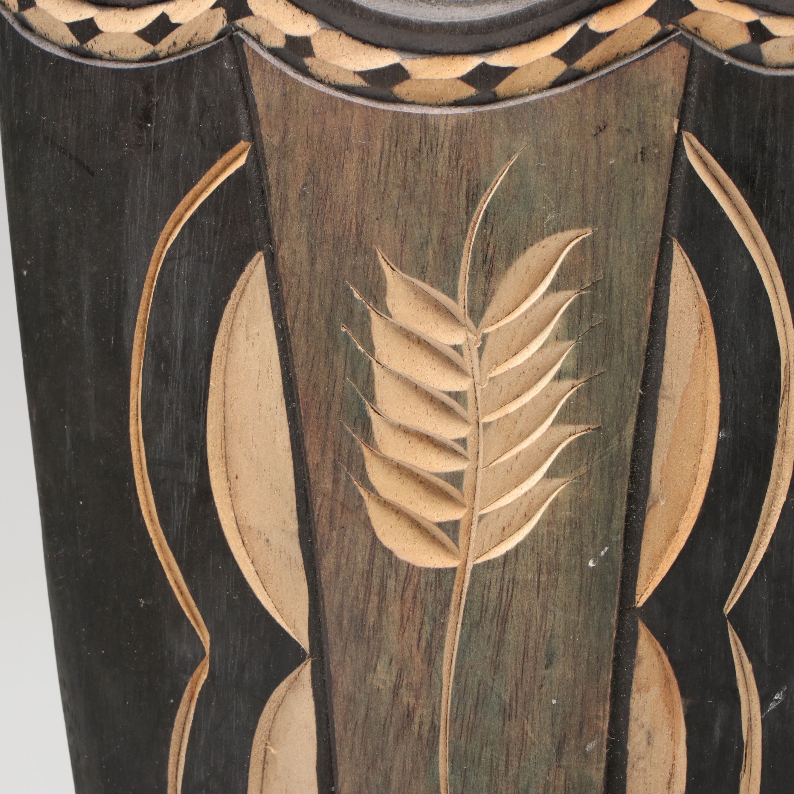 Hand-Carved Polychrome Wood Mask