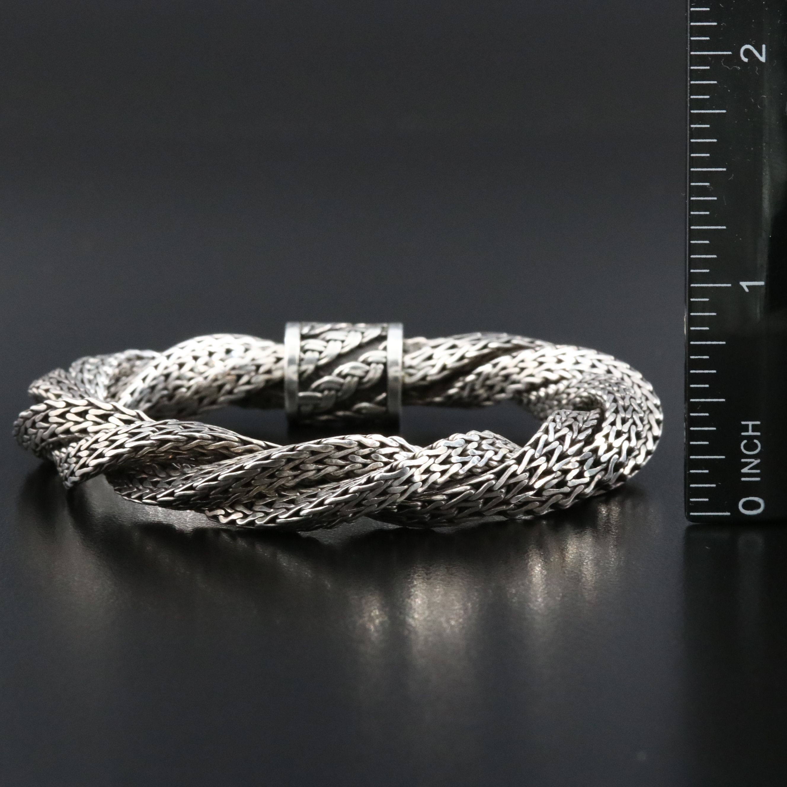 John Hardy Sterling Classic Chain Twisted Triple Row Bracelet