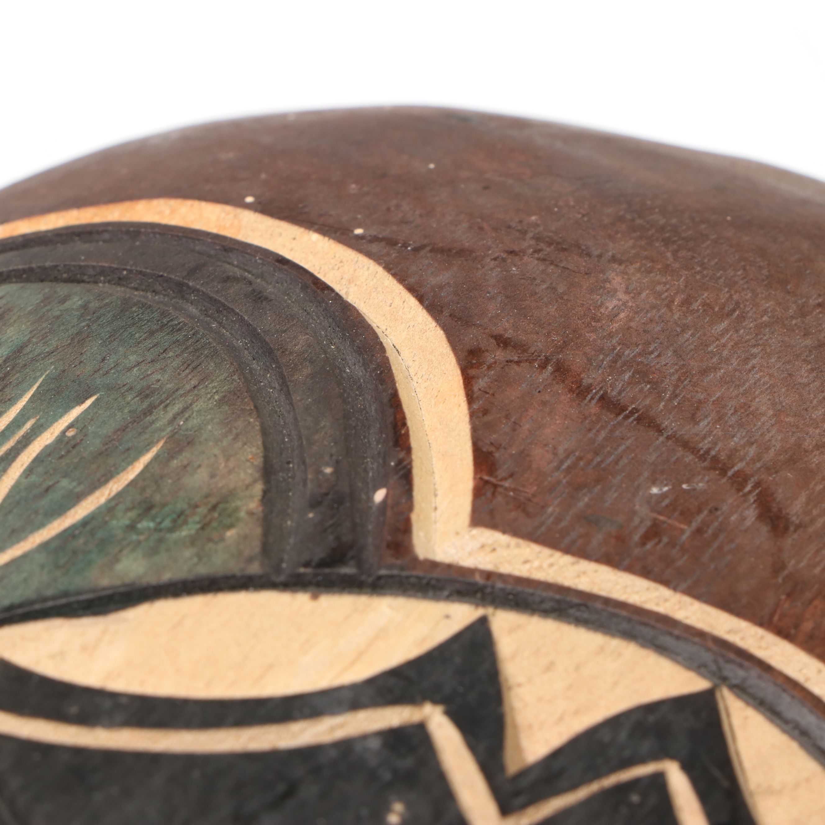 Hand-Carved Polychrome Wood Mask