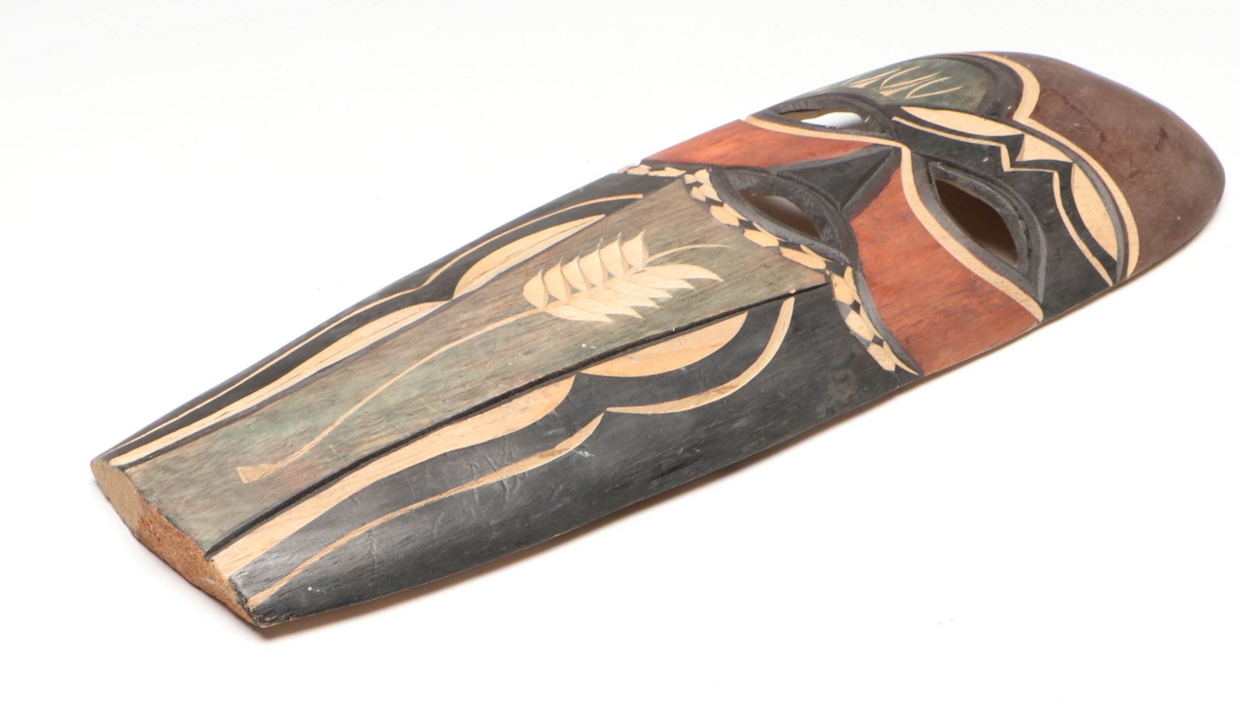 Hand-Carved Polychrome Wood Mask