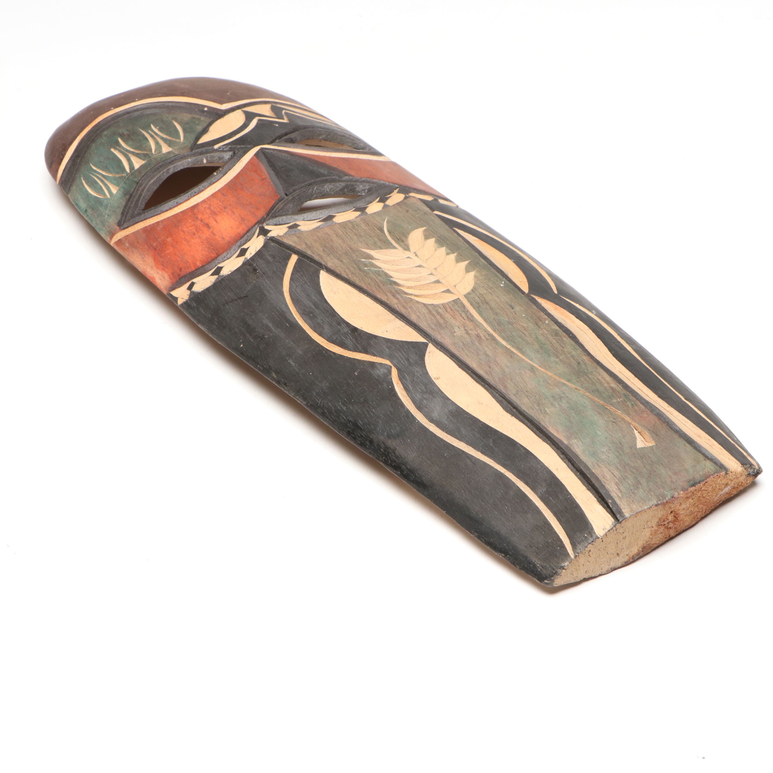 Hand-Carved Polychrome Wood Mask