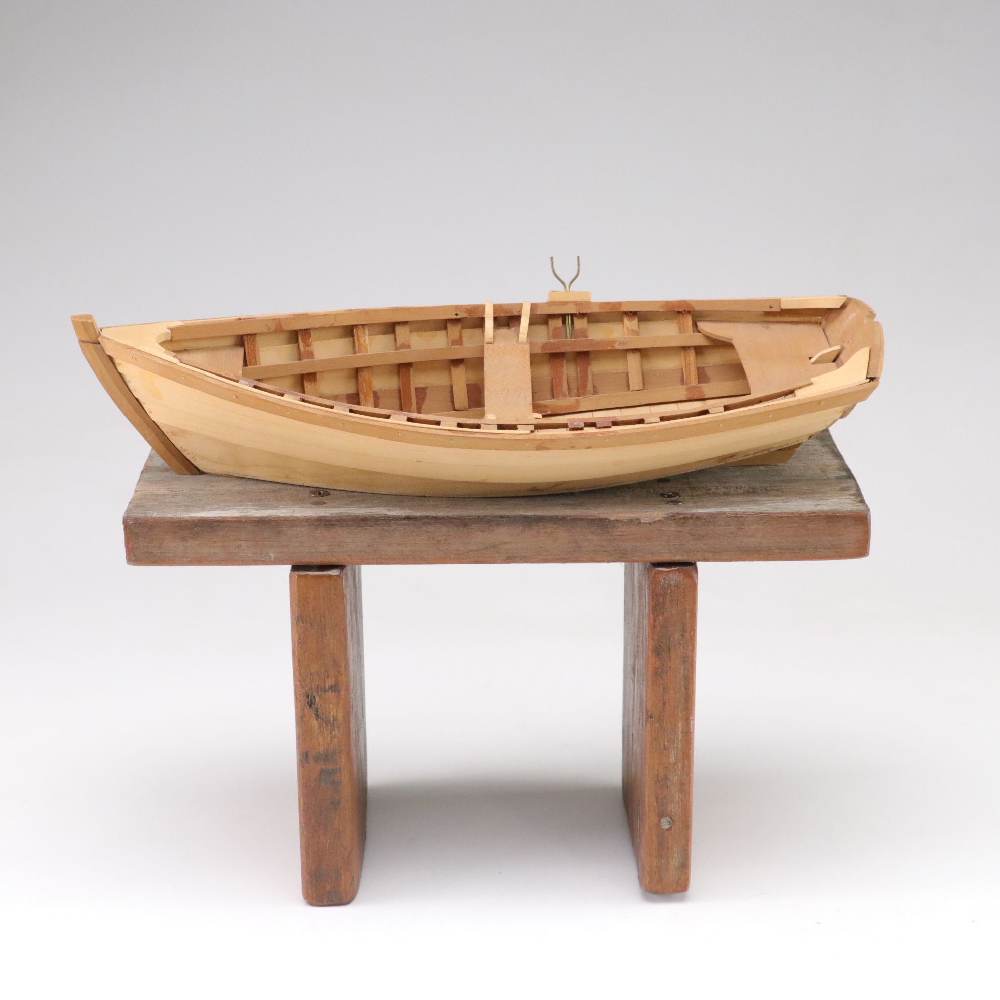 Wooden Rowboat Model Collection with Stand