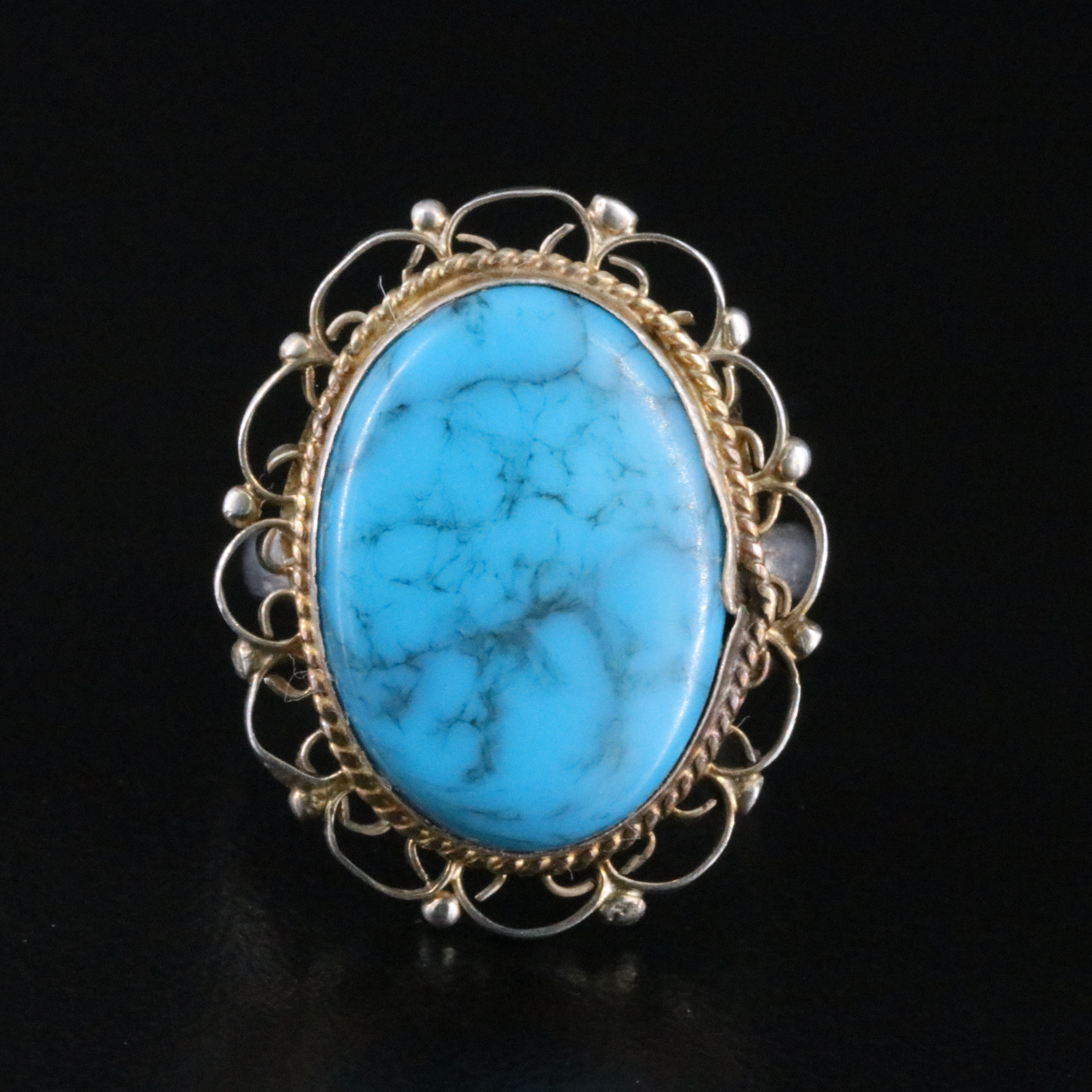 Sterling Faux Turquoise Ring