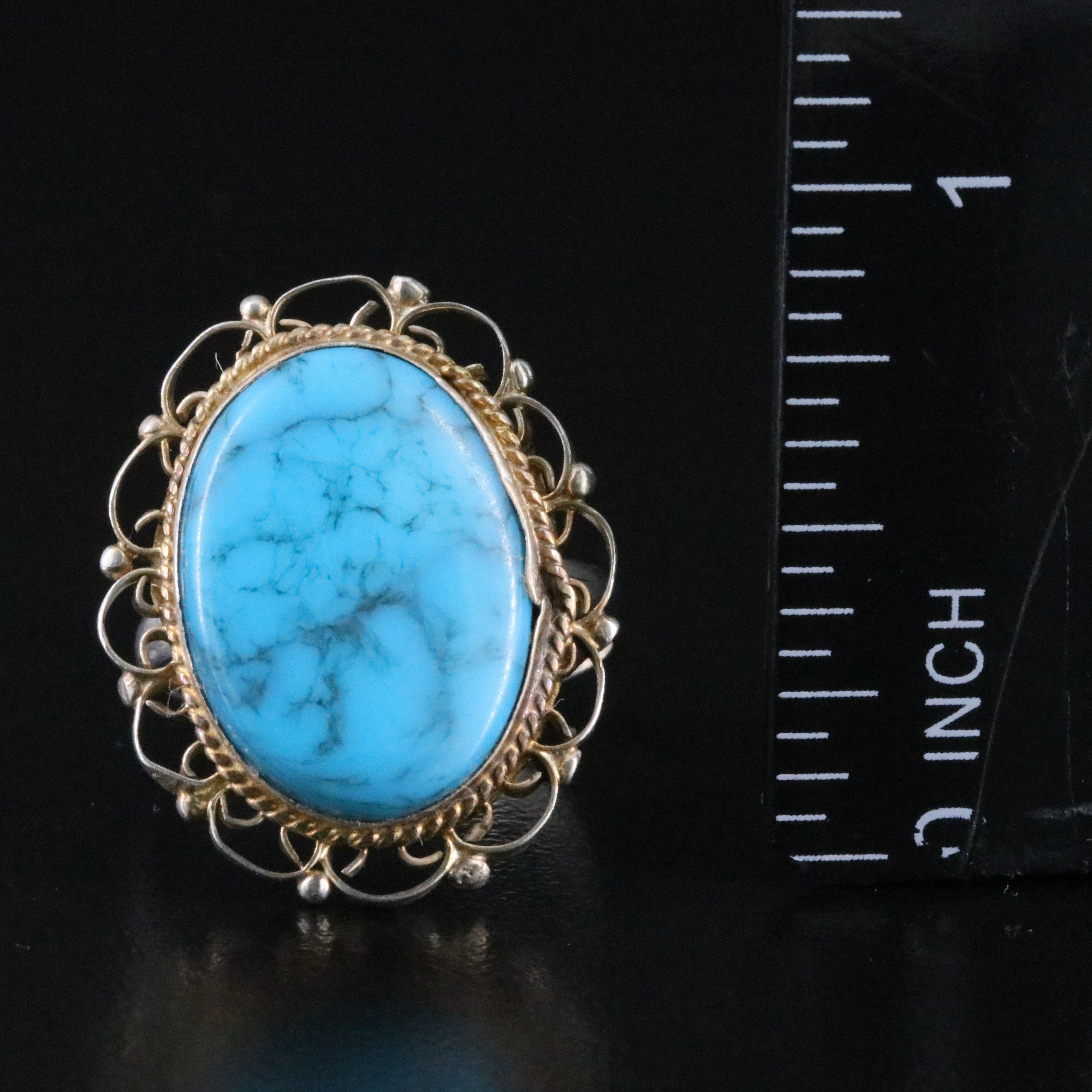 Sterling Faux Turquoise Ring