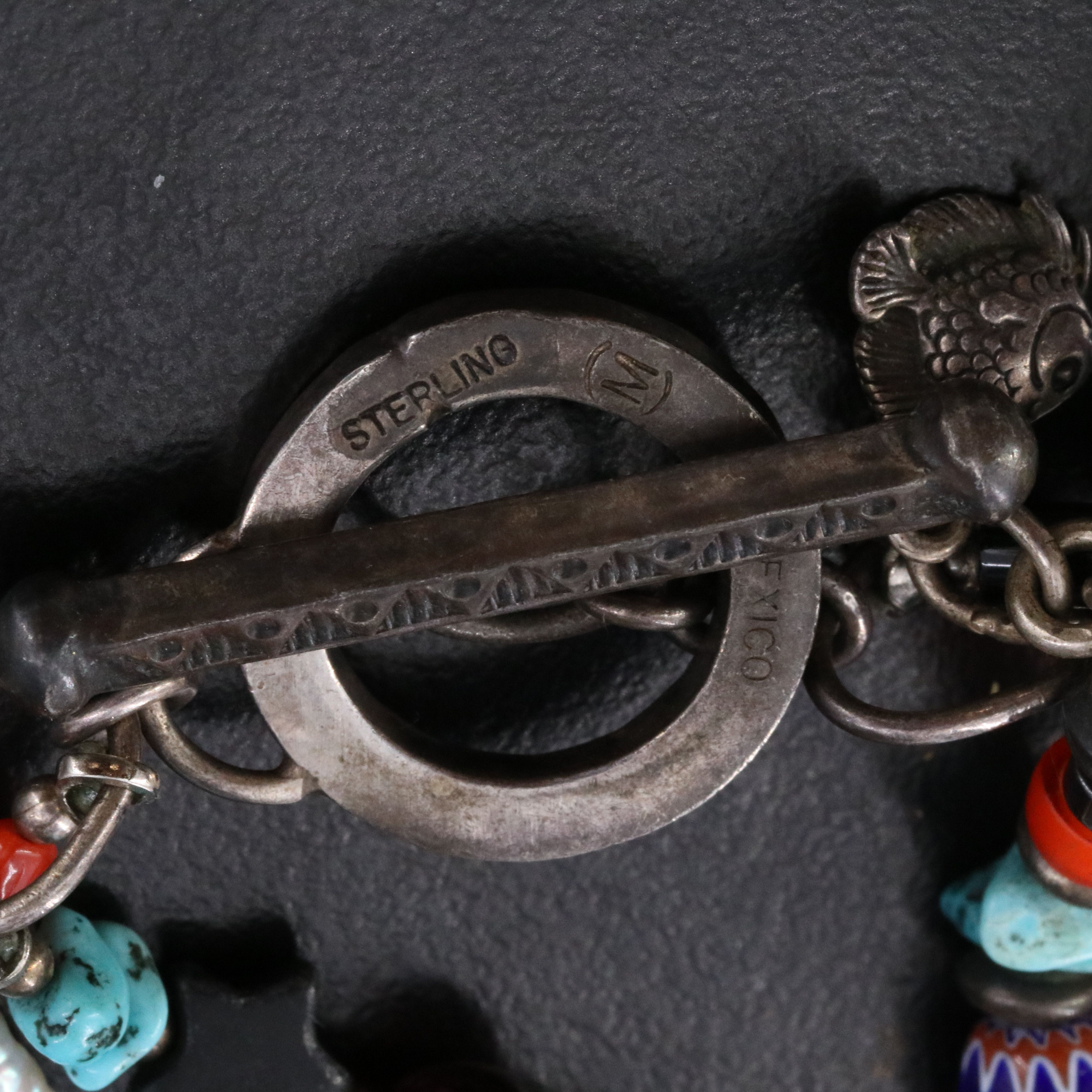 Sterling Turquoise, Amethyst and Coral Necklace and Bracelet