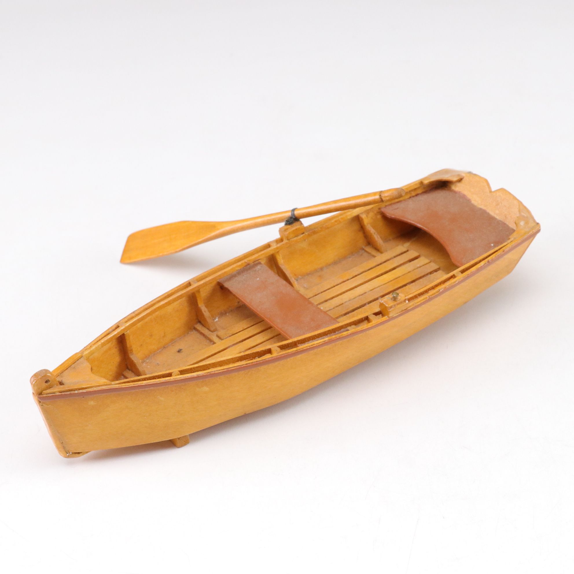 Wooden Rowboat Model Collection with Stand