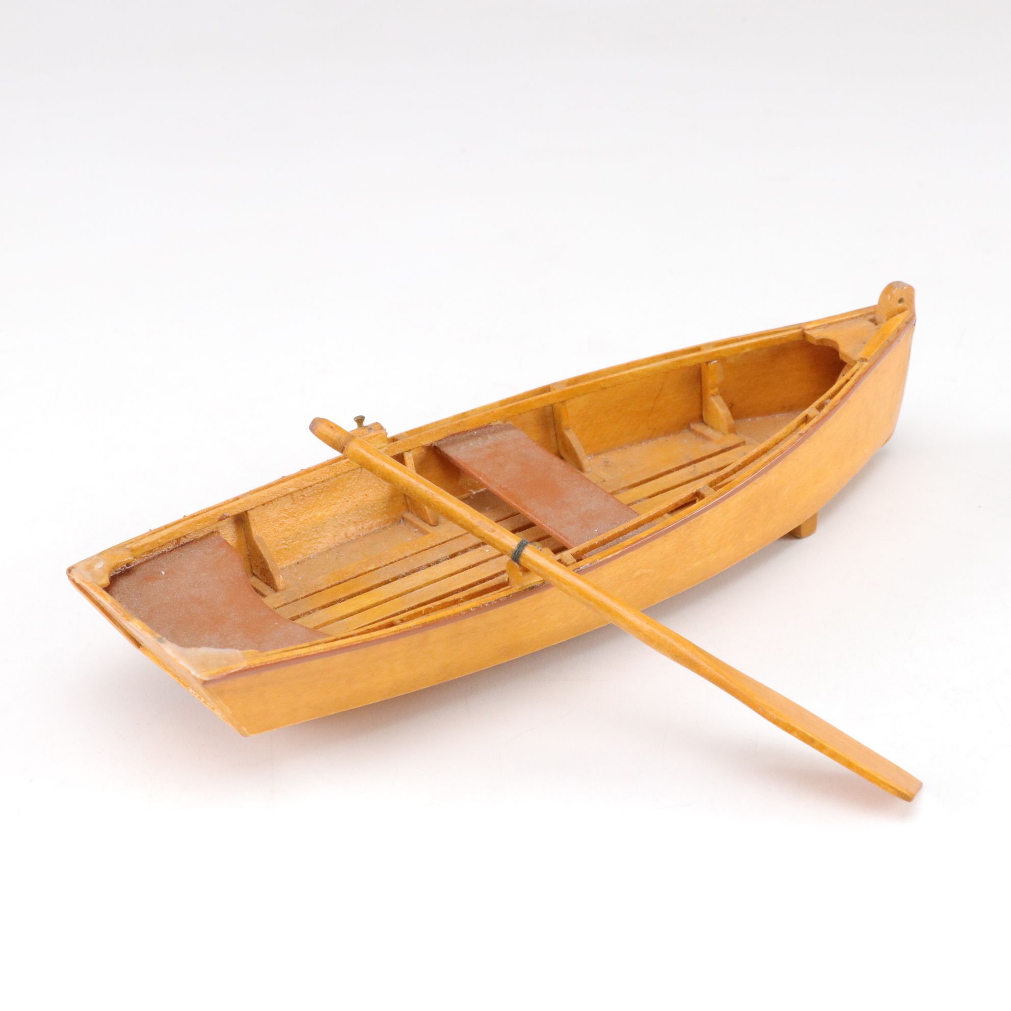 Wooden Rowboat Model Collection with Stand