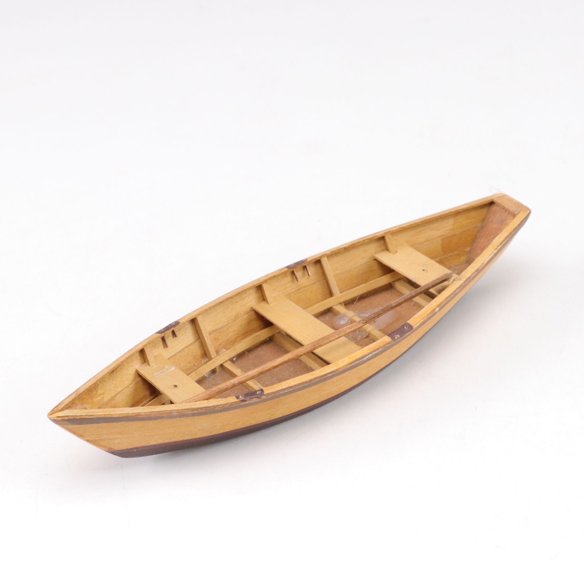 Wooden Rowboat Model Collection with Stand