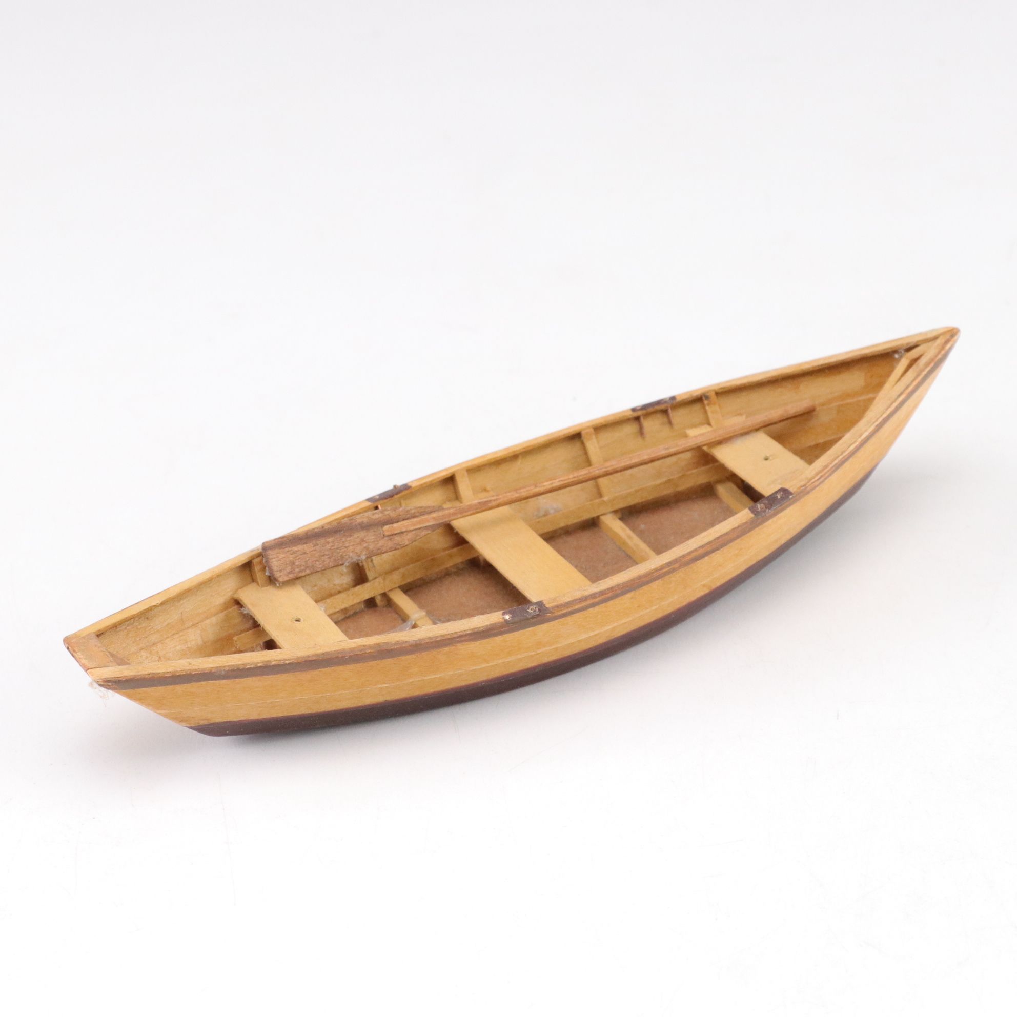 Wooden Rowboat Model Collection with Stand