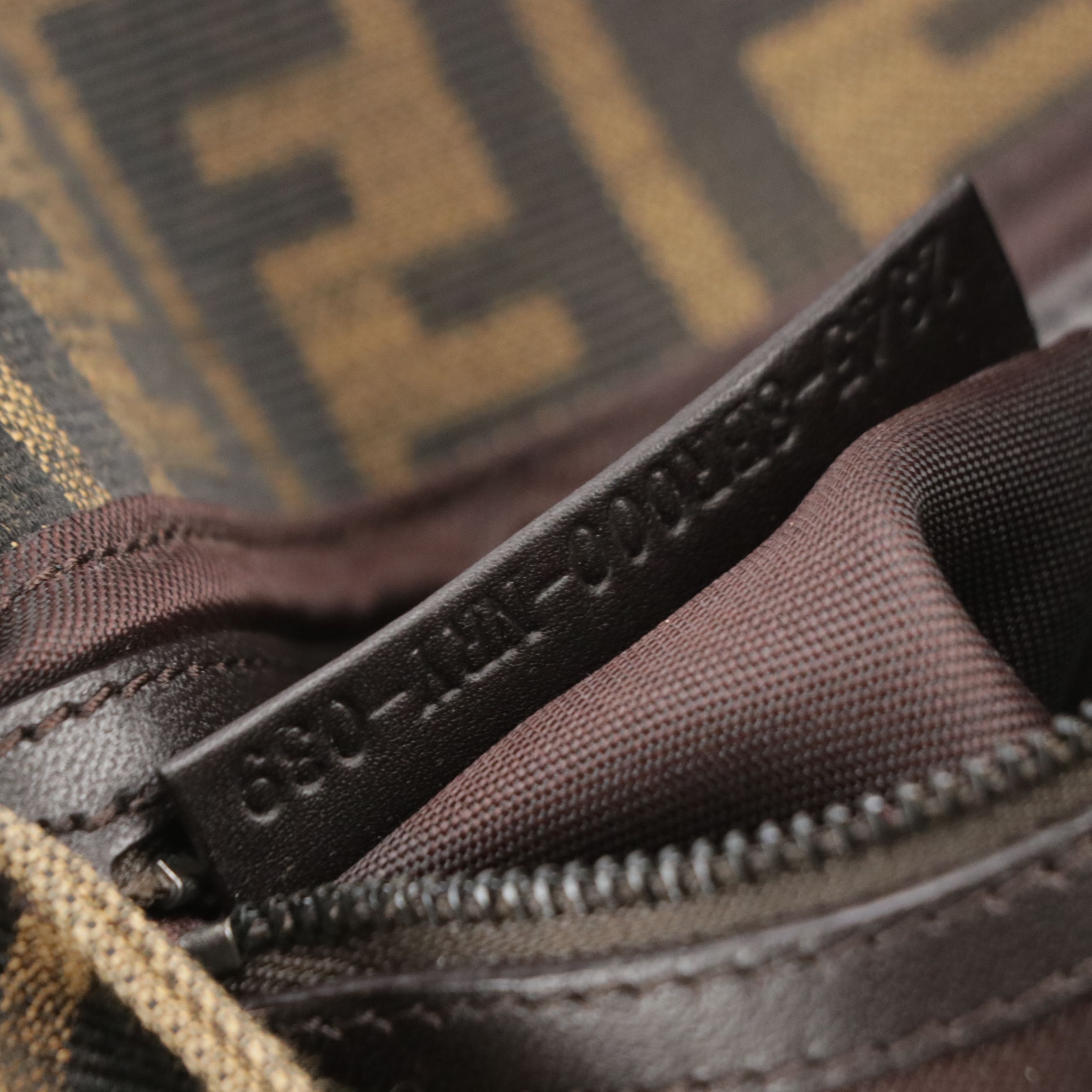 Zucca Baguette Shoulder Bag in Tobacco Zucca Canvas and Leather