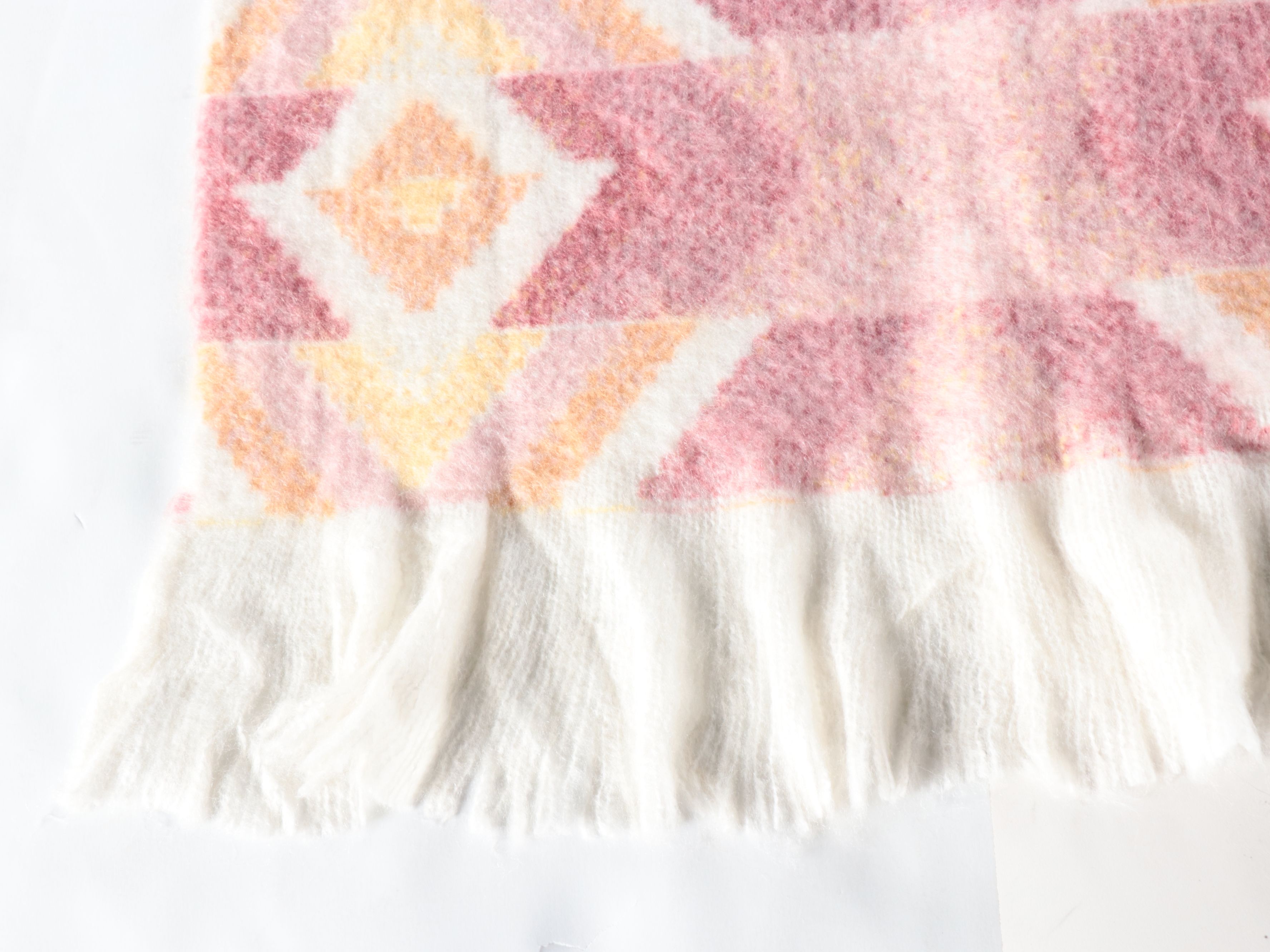 Frye Geometric and Striped Wool Blend Throw Blankets