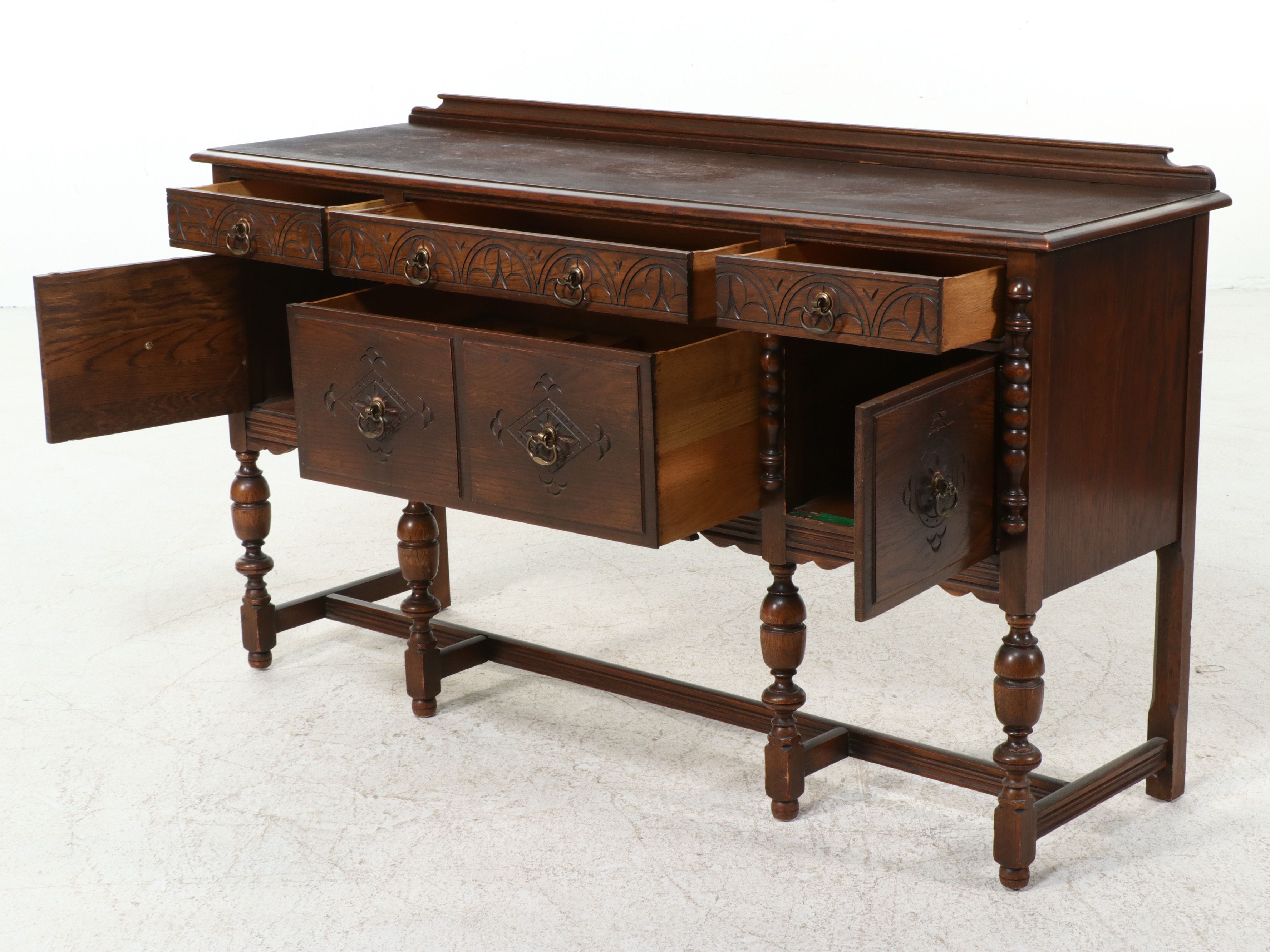 Jacobean Revival Carved Oak Buffet