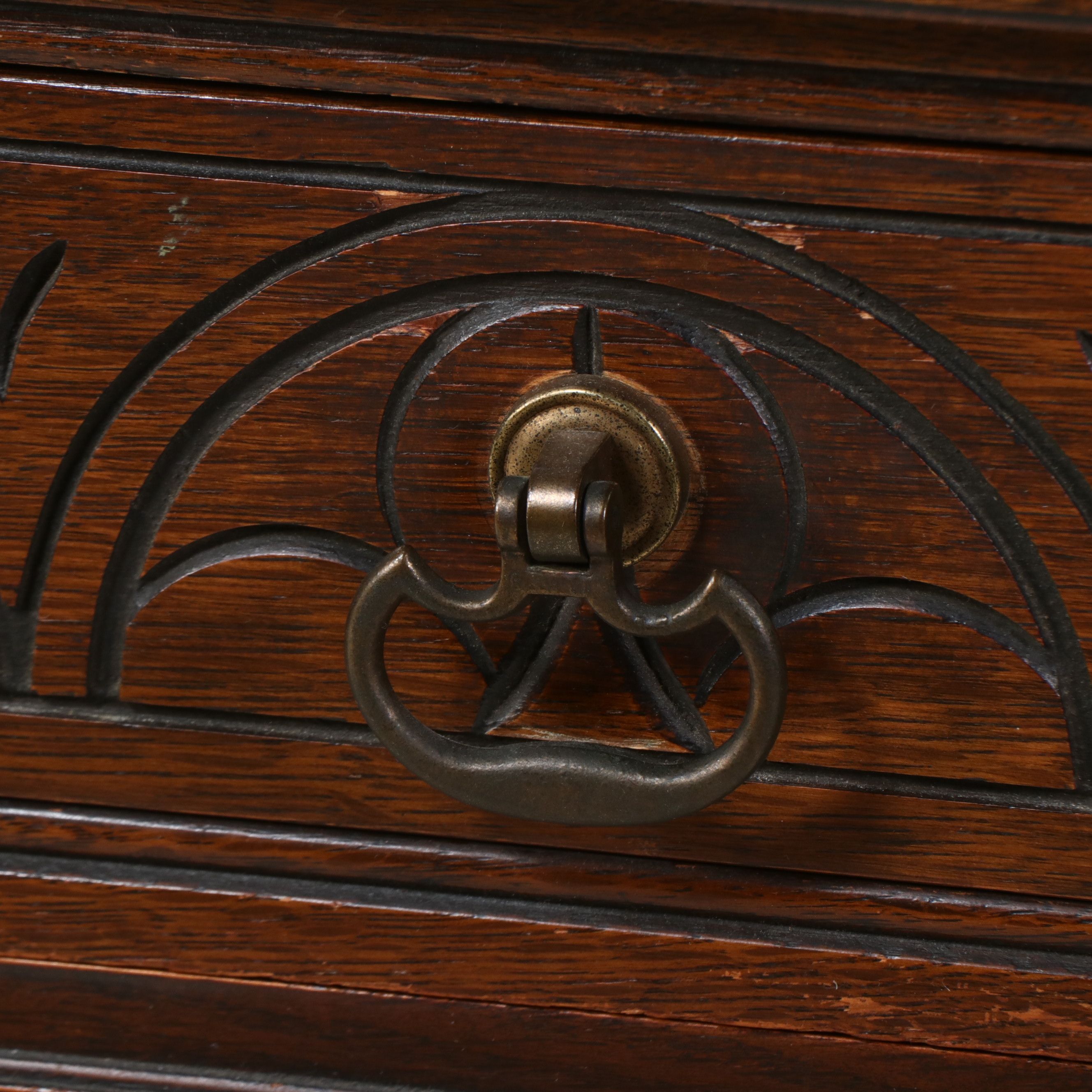 Jacobean Revival Carved Oak Buffet