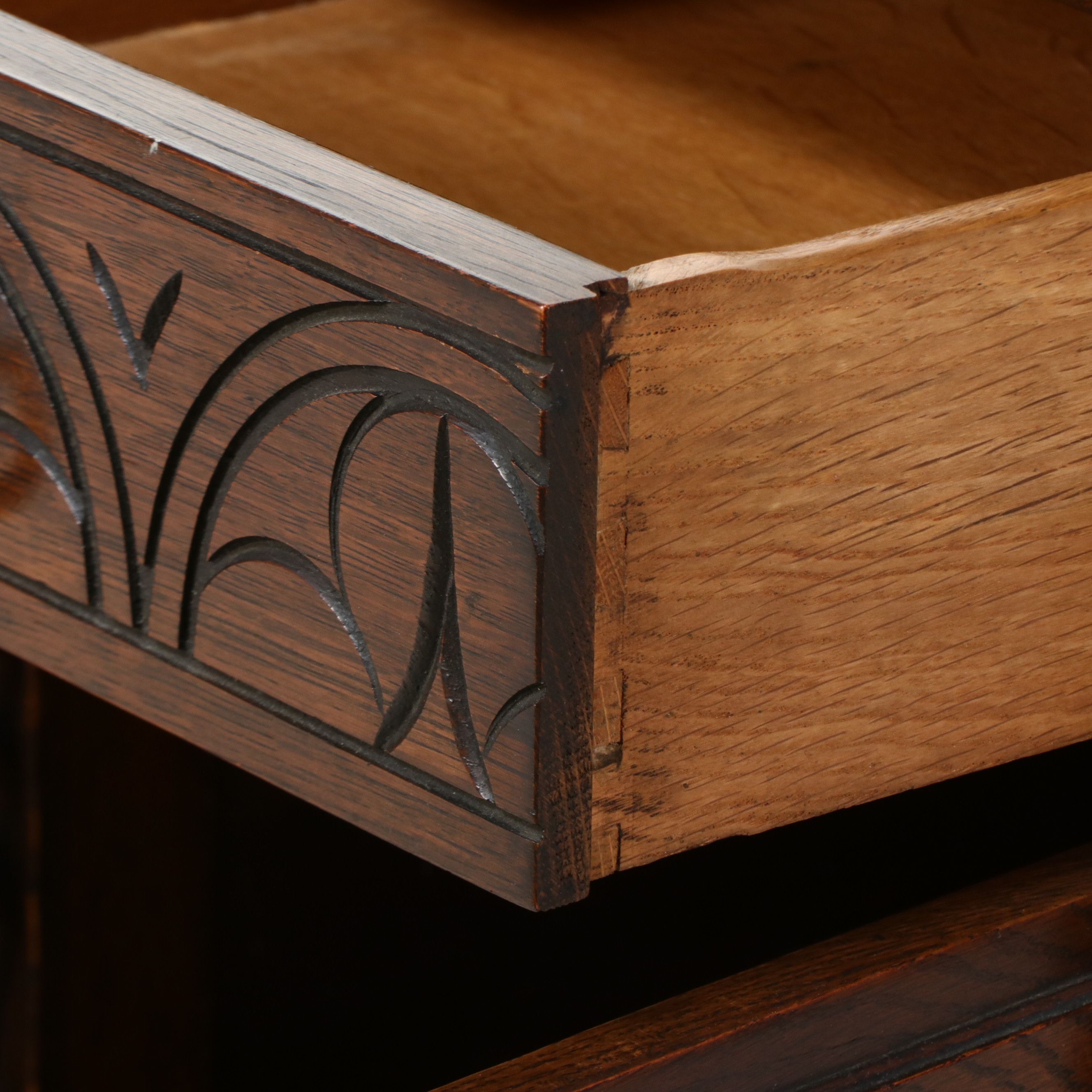Jacobean Revival Carved Oak Buffet