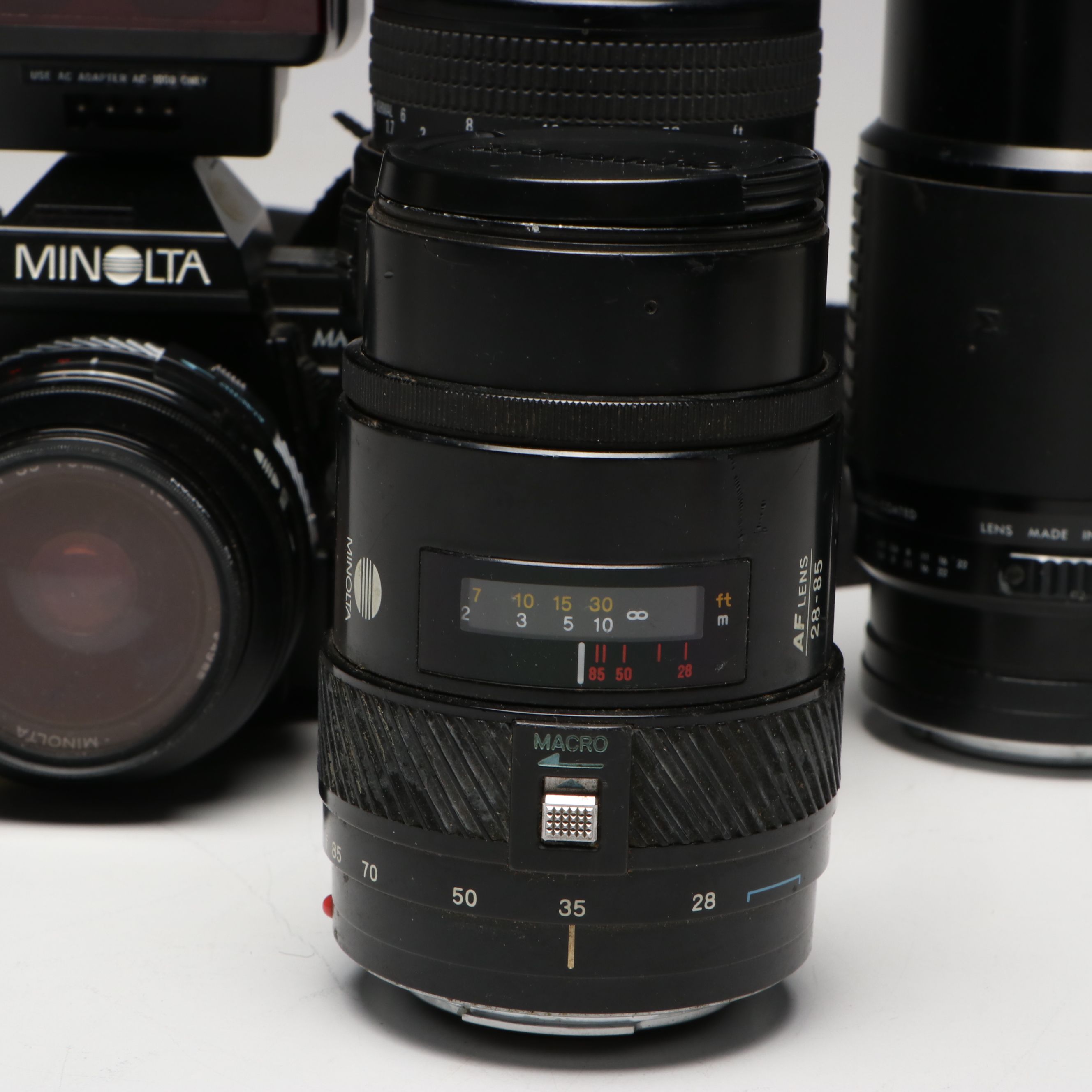 Minolta Maxxum 9000 with Flash and Lenses, 1980s