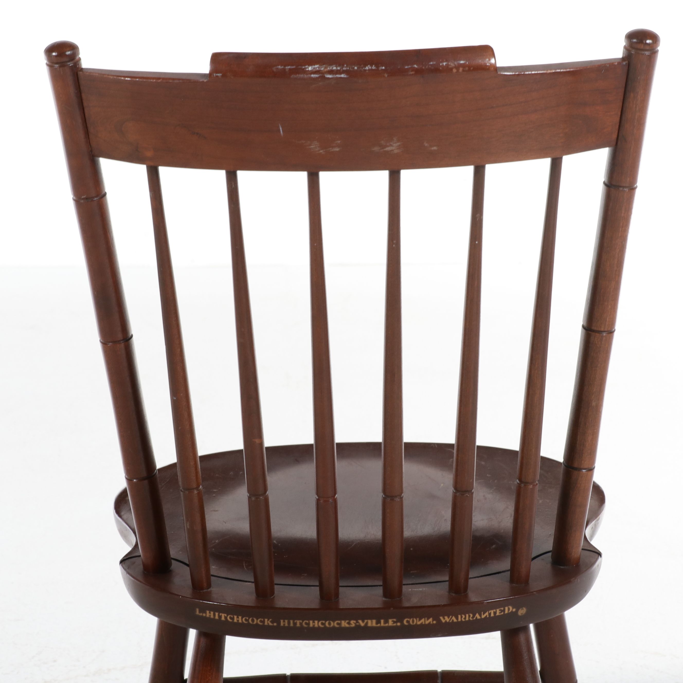 L. Hitchcock Stenciled Windsor-Style Side Chair, Mid to Late 20th Century