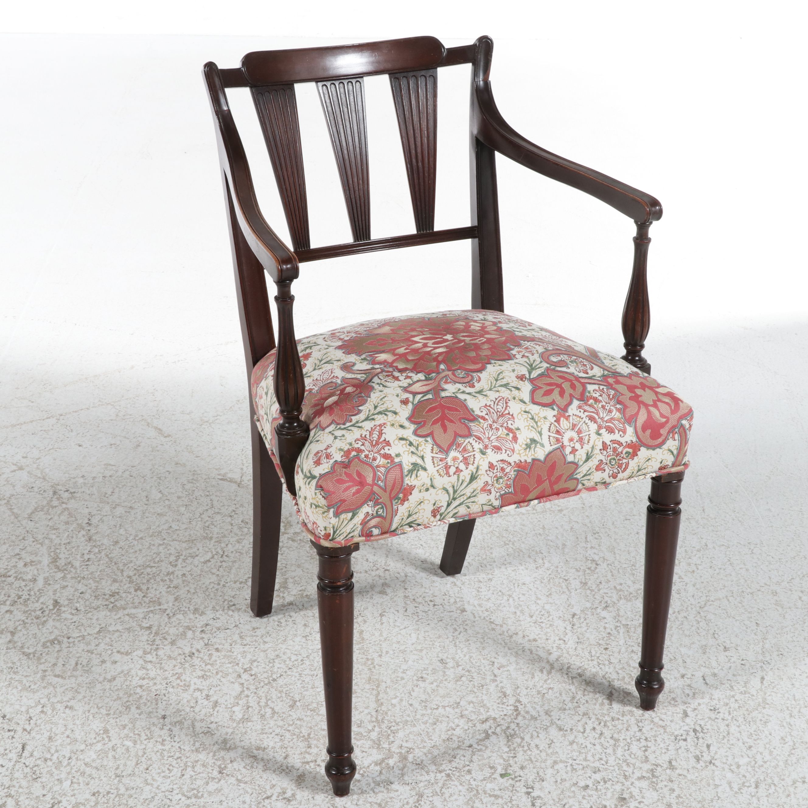 Regency Style Mahogany Open Armchair, 20th Century