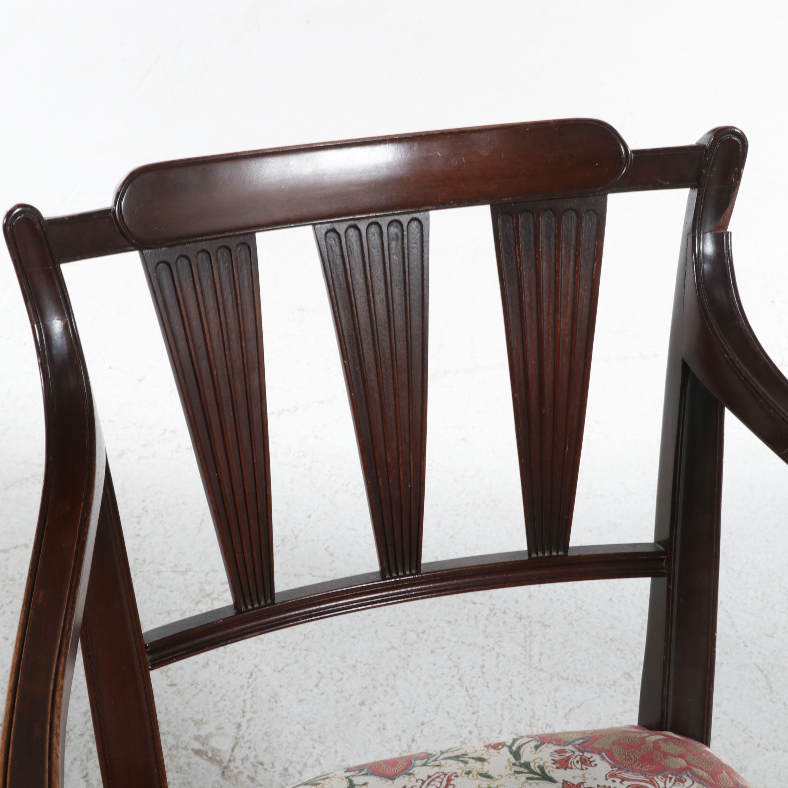 Regency Style Mahogany Open Armchair, 20th Century