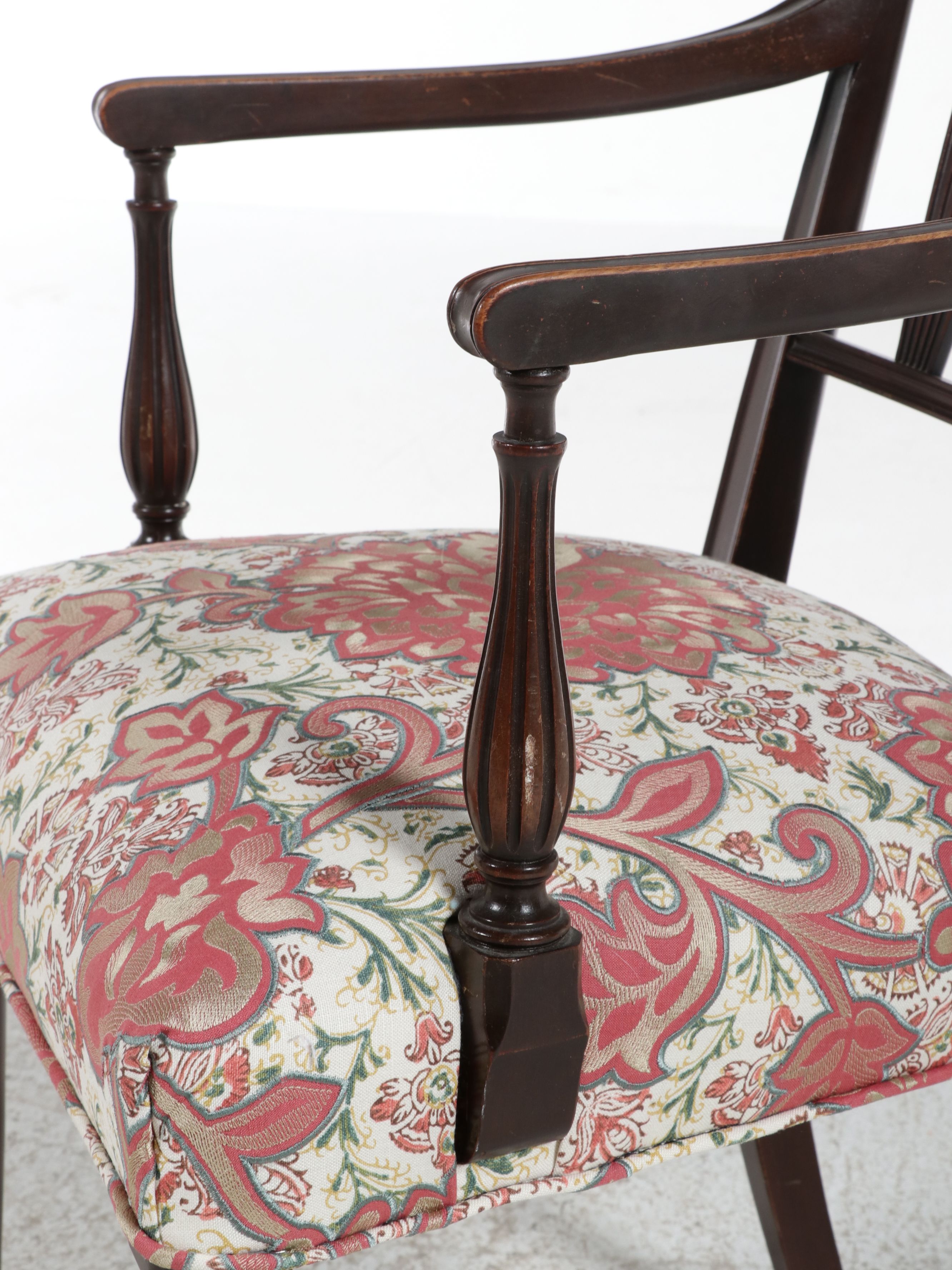 Regency Style Mahogany Open Armchair, 20th Century