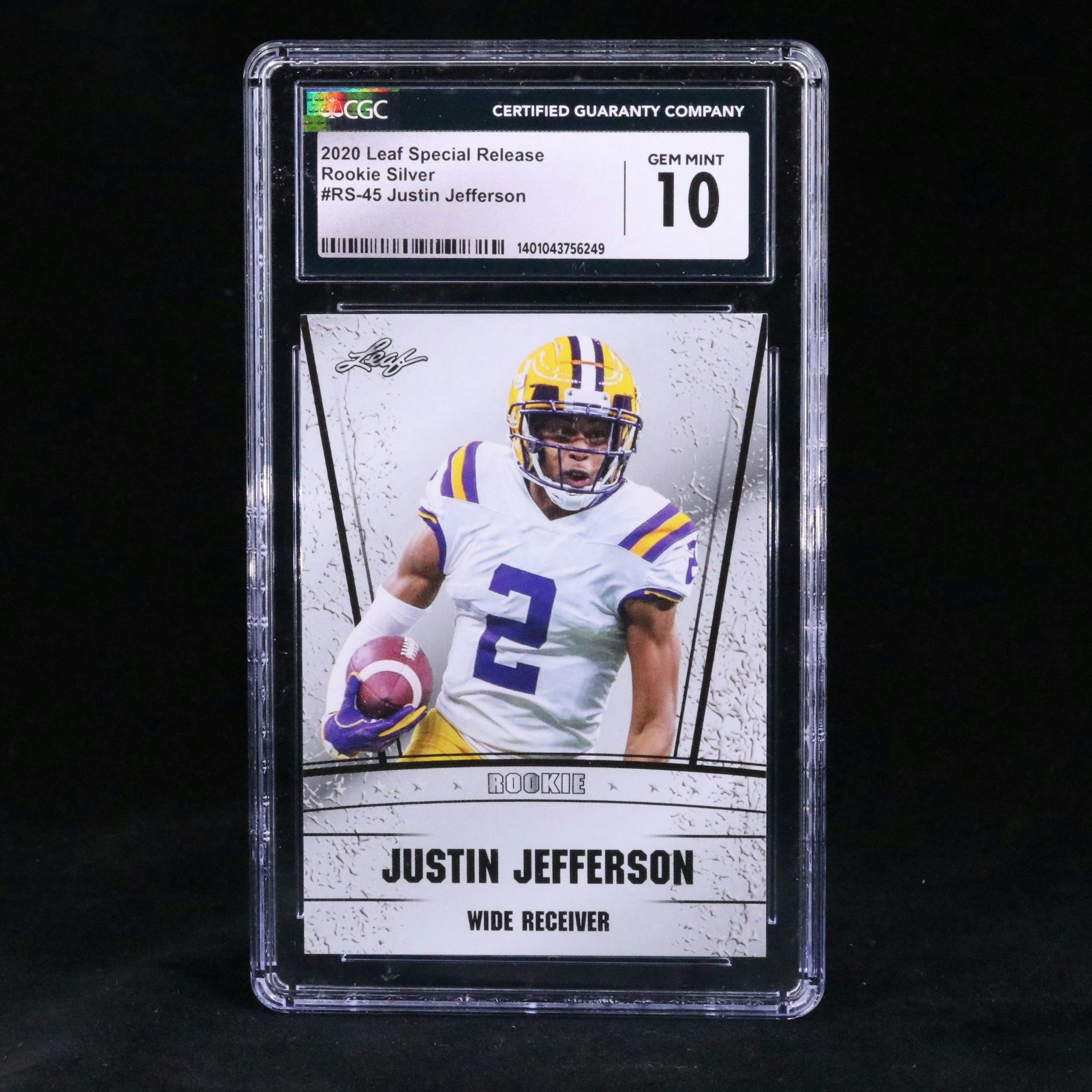 2020 Leaf Special Release Justin Jefferson Silver Rookie Card Graded CGC 10