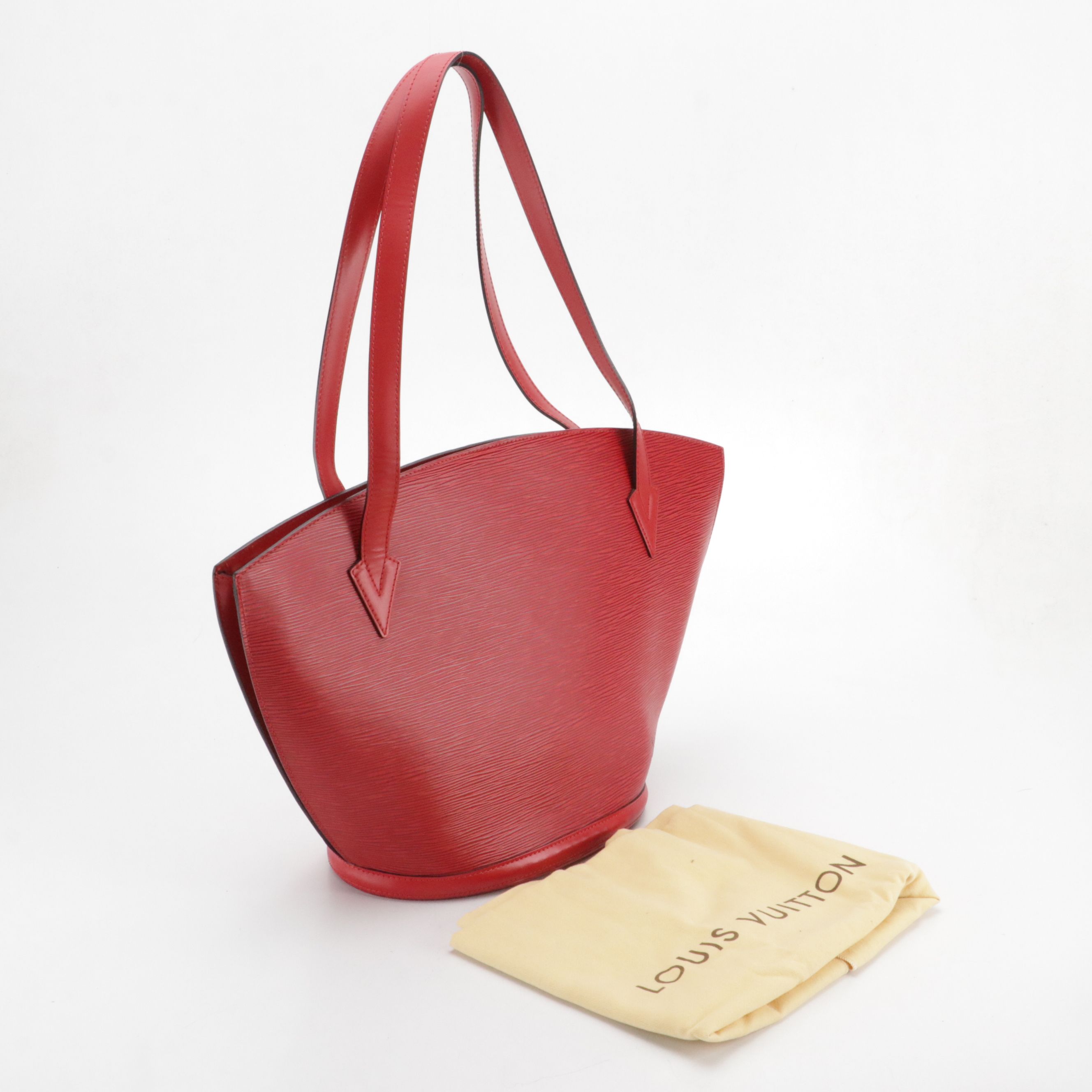 Louis Vuitton Saint Jacques GM Shoulder Bag in Red Epi and Smooth Leather