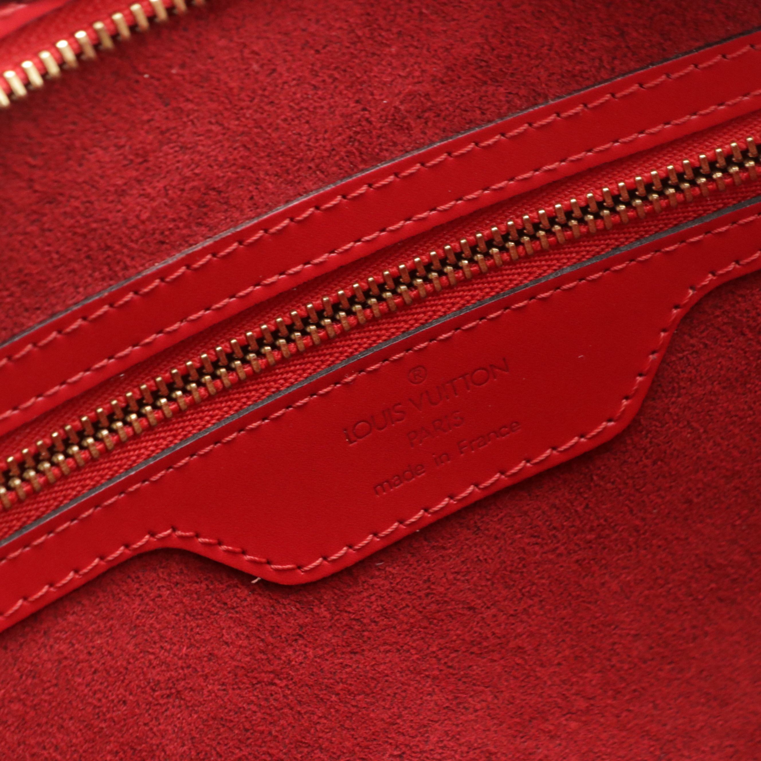 Louis Vuitton Saint Jacques GM Shoulder Bag in Red Epi and Smooth Leather