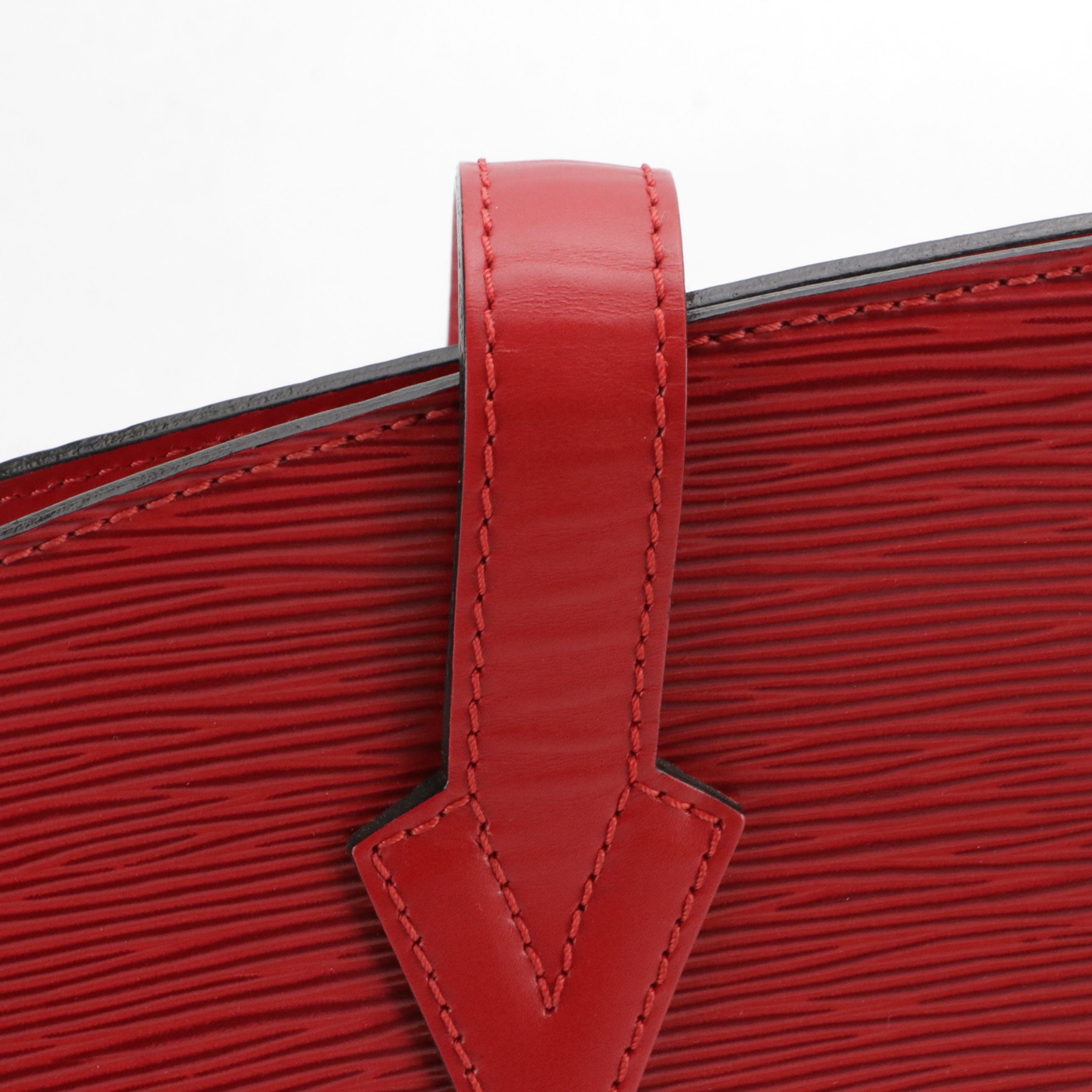 Louis Vuitton Saint Jacques GM Shoulder Bag in Red Epi and Smooth Leather