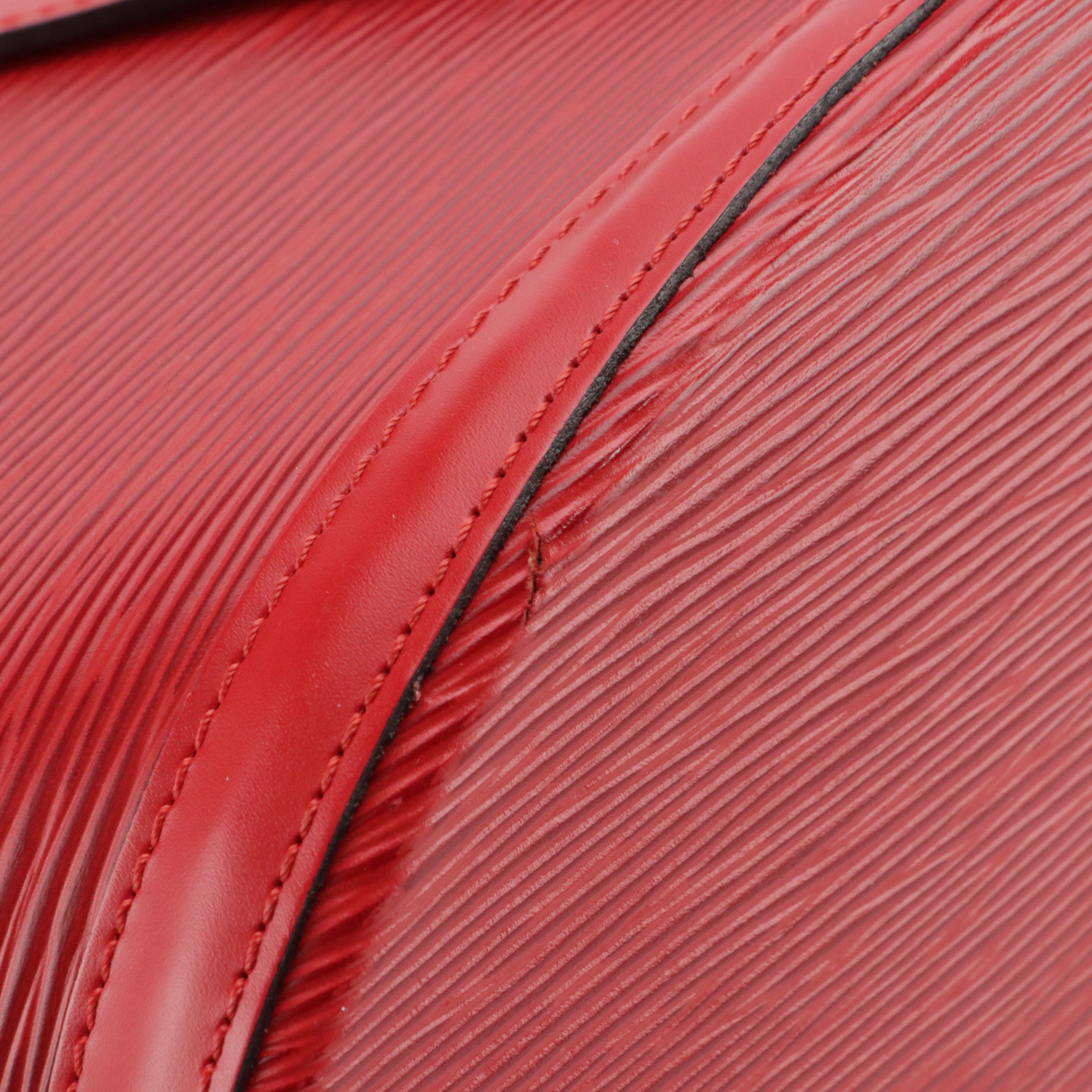 Louis Vuitton Saint Jacques GM Shoulder Bag in Red Epi and Smooth Leather