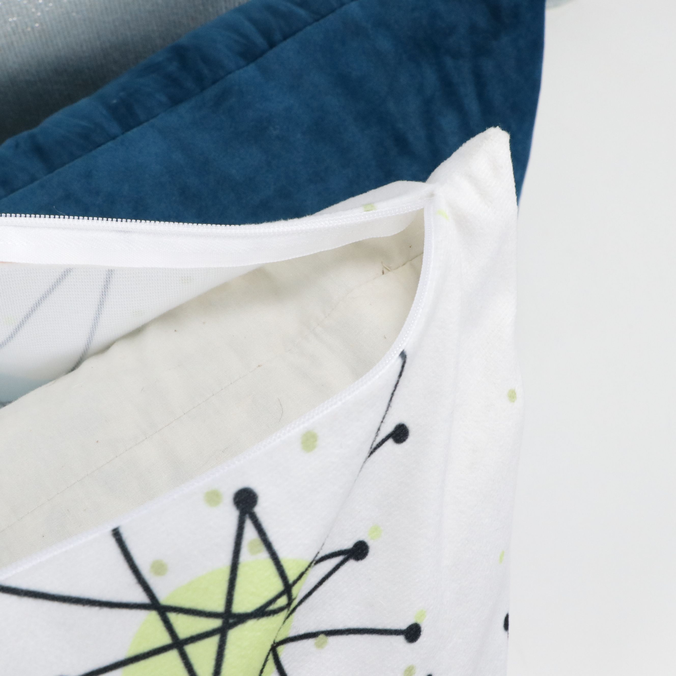 MCM Style Plush Square Throw Pillows with Lumbar Pillows