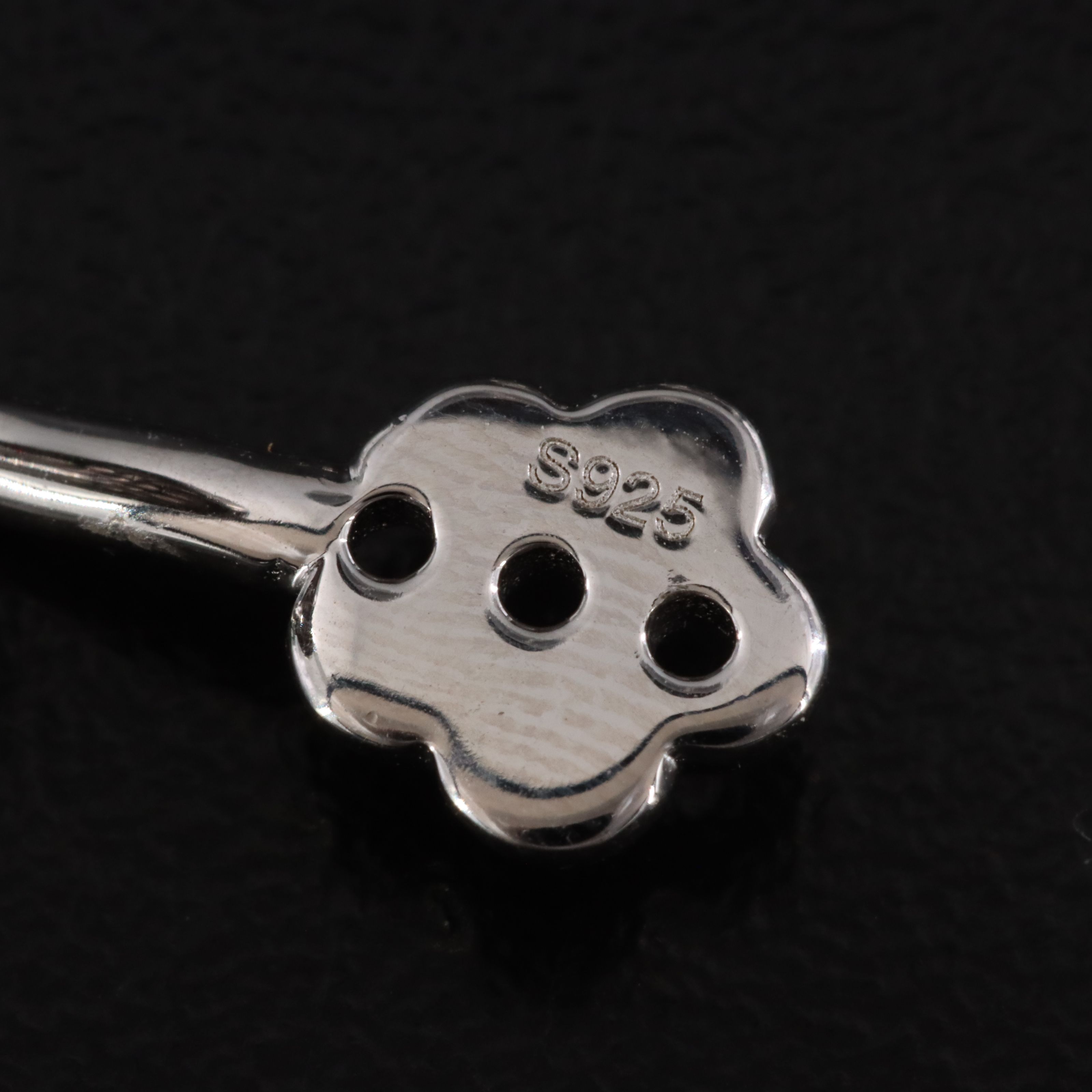 Sterling Flower Button Earrings with Drop Enhancers