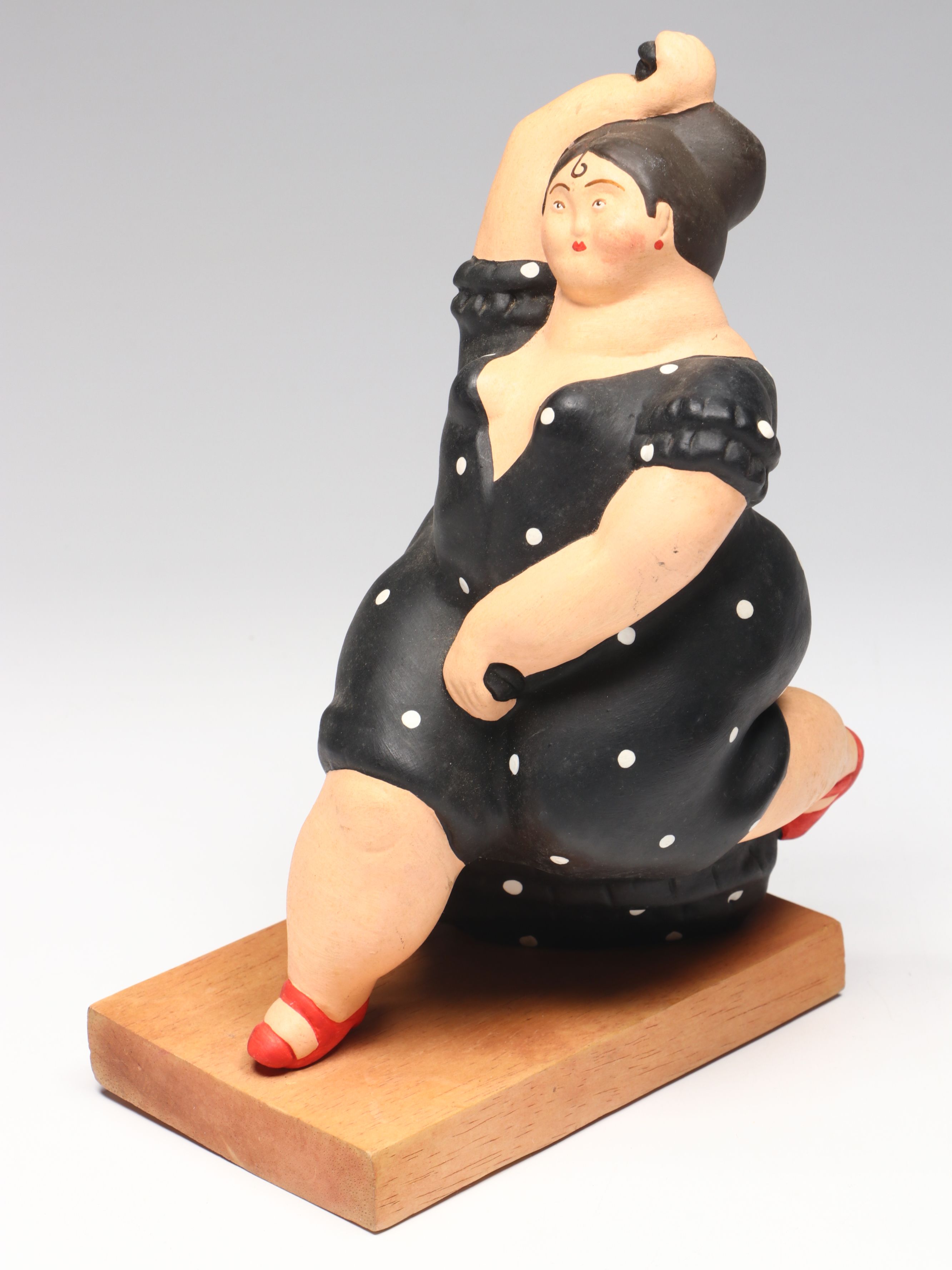Flamenco Dancer with Dancing Couple and Man Playing Guitar Ceramic Figures