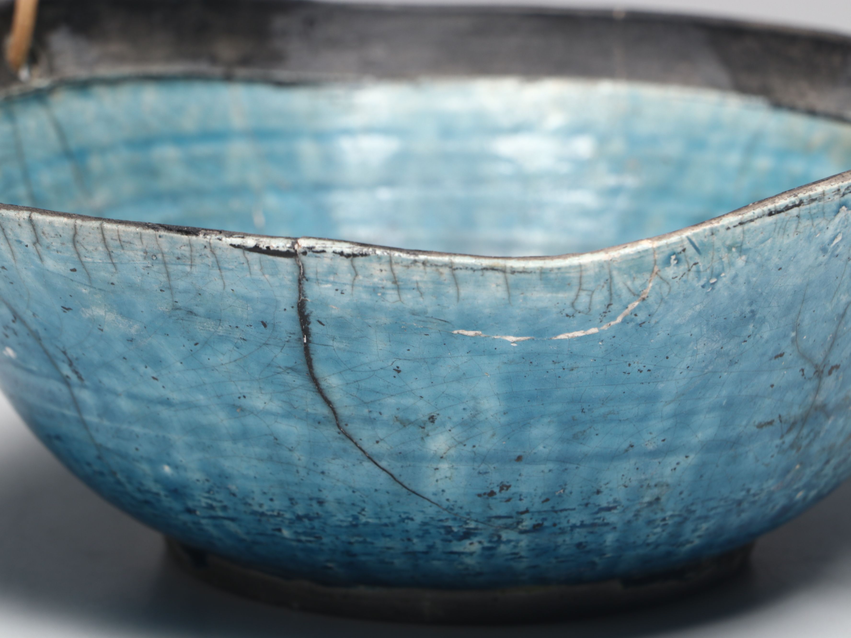 Rustic Italian Ceramic Basket with Other Studio Pottery Lidded Jars and Pitcher