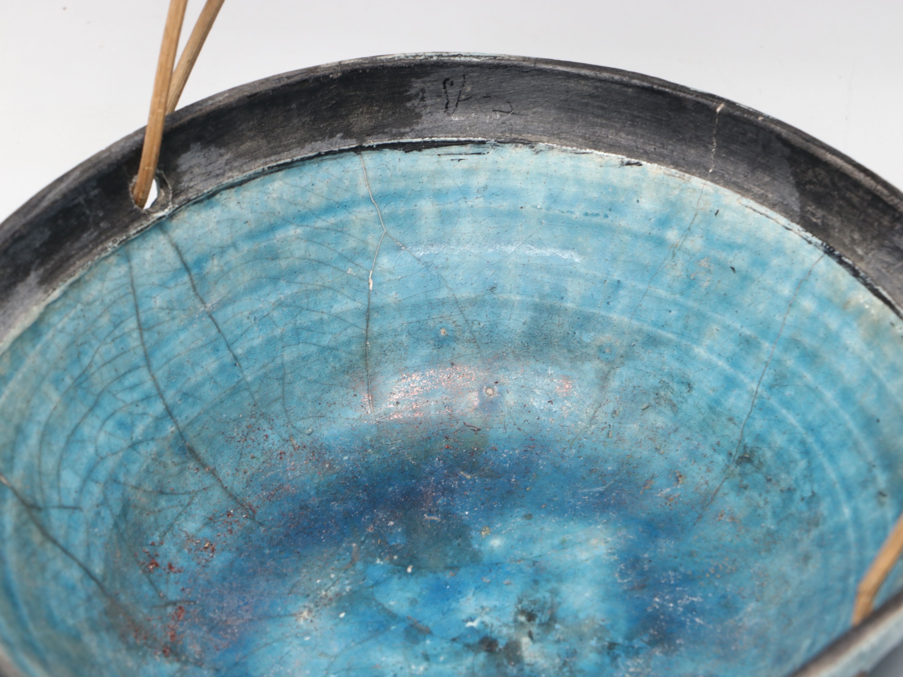 Rustic Italian Ceramic Basket with Other Studio Pottery Lidded Jars and Pitcher