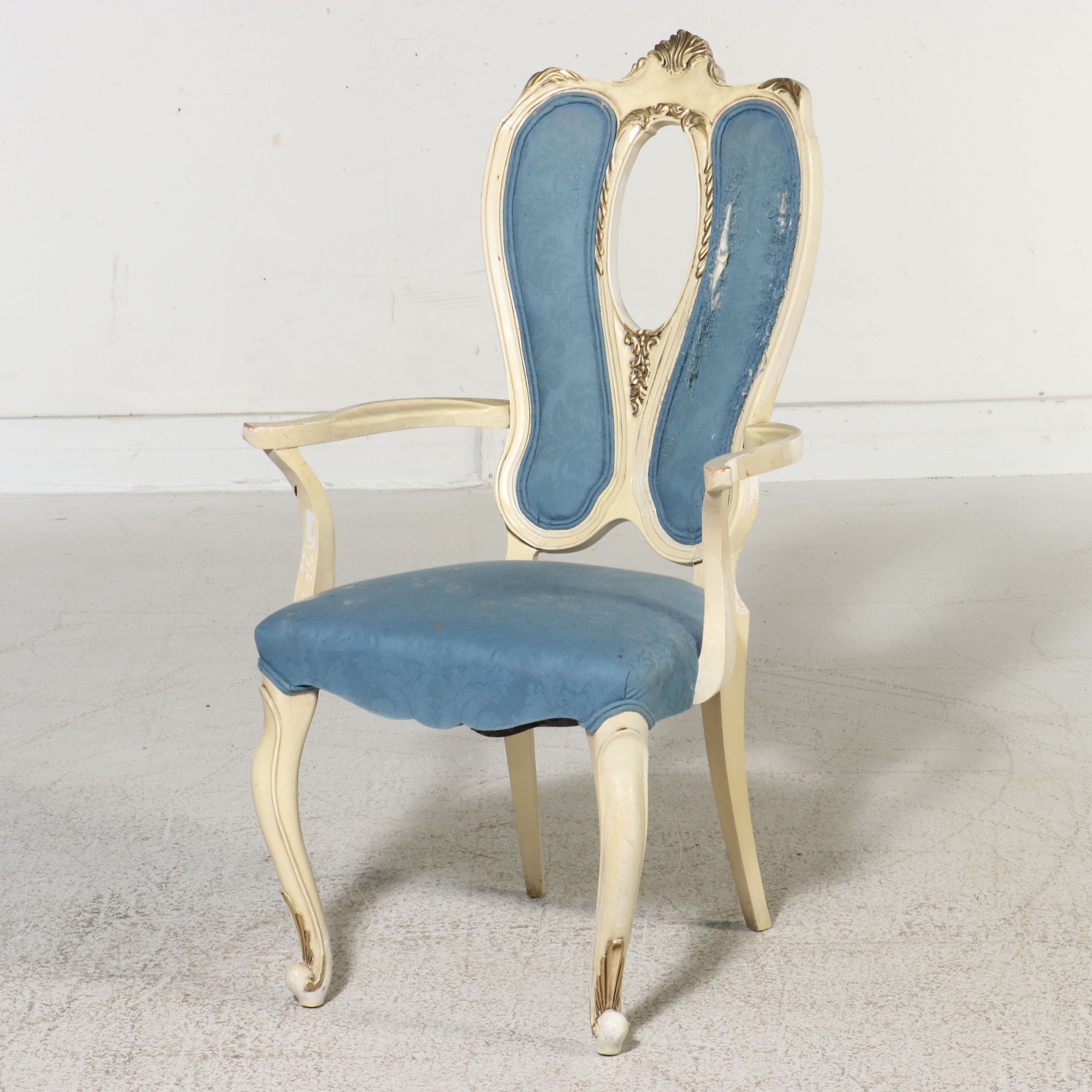 Seven-Piece French Provincial Style Dining Suite with Balloon-Back Chairs