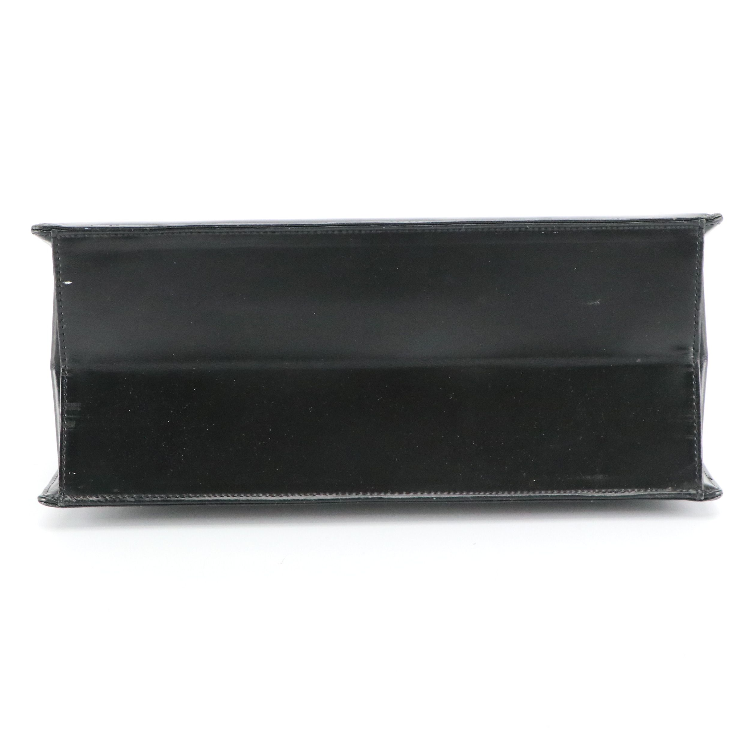 Givenchy Maroquinerie Top Handle Foldover Handbag in Black Leather