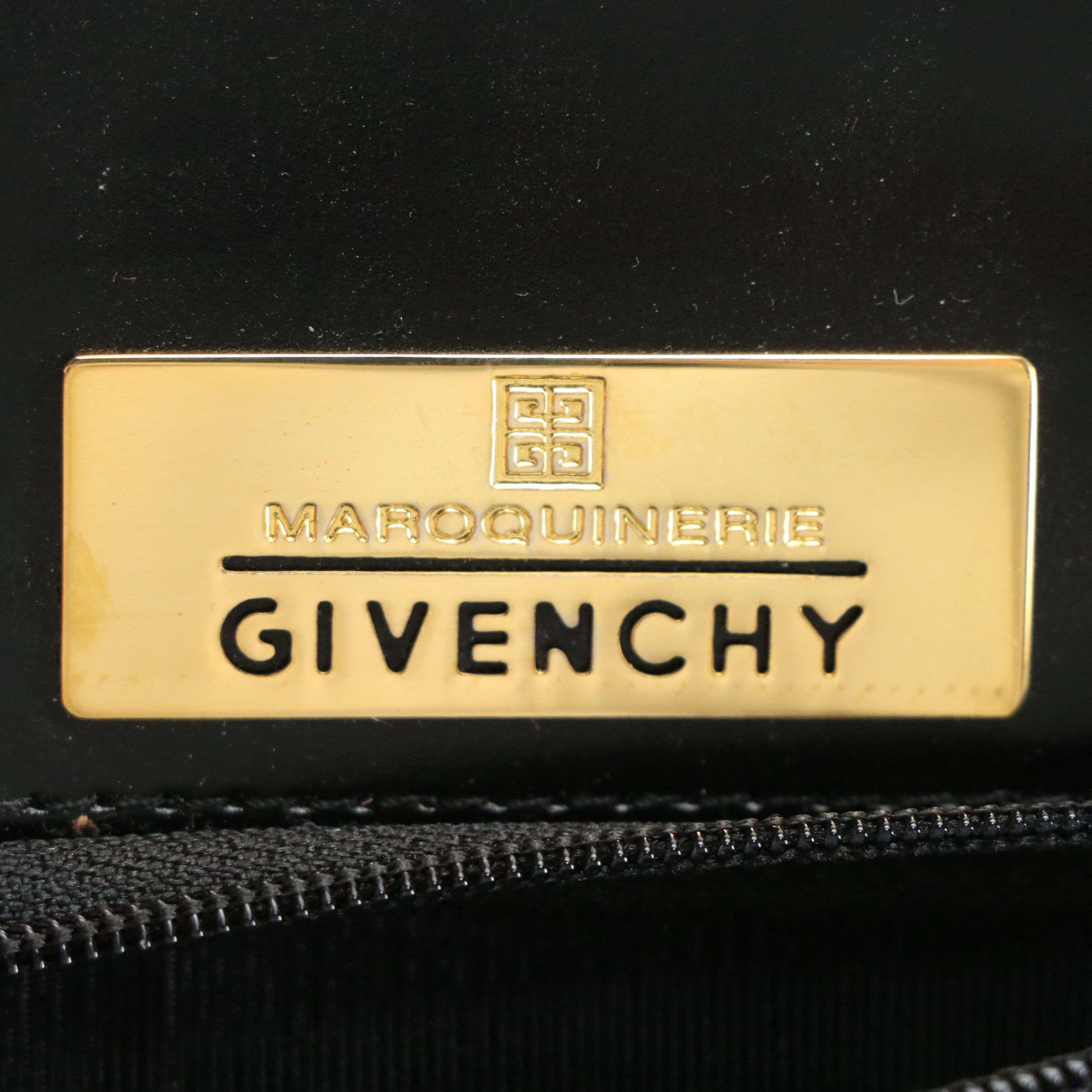 Givenchy Maroquinerie Top Handle Foldover Handbag in Black Leather