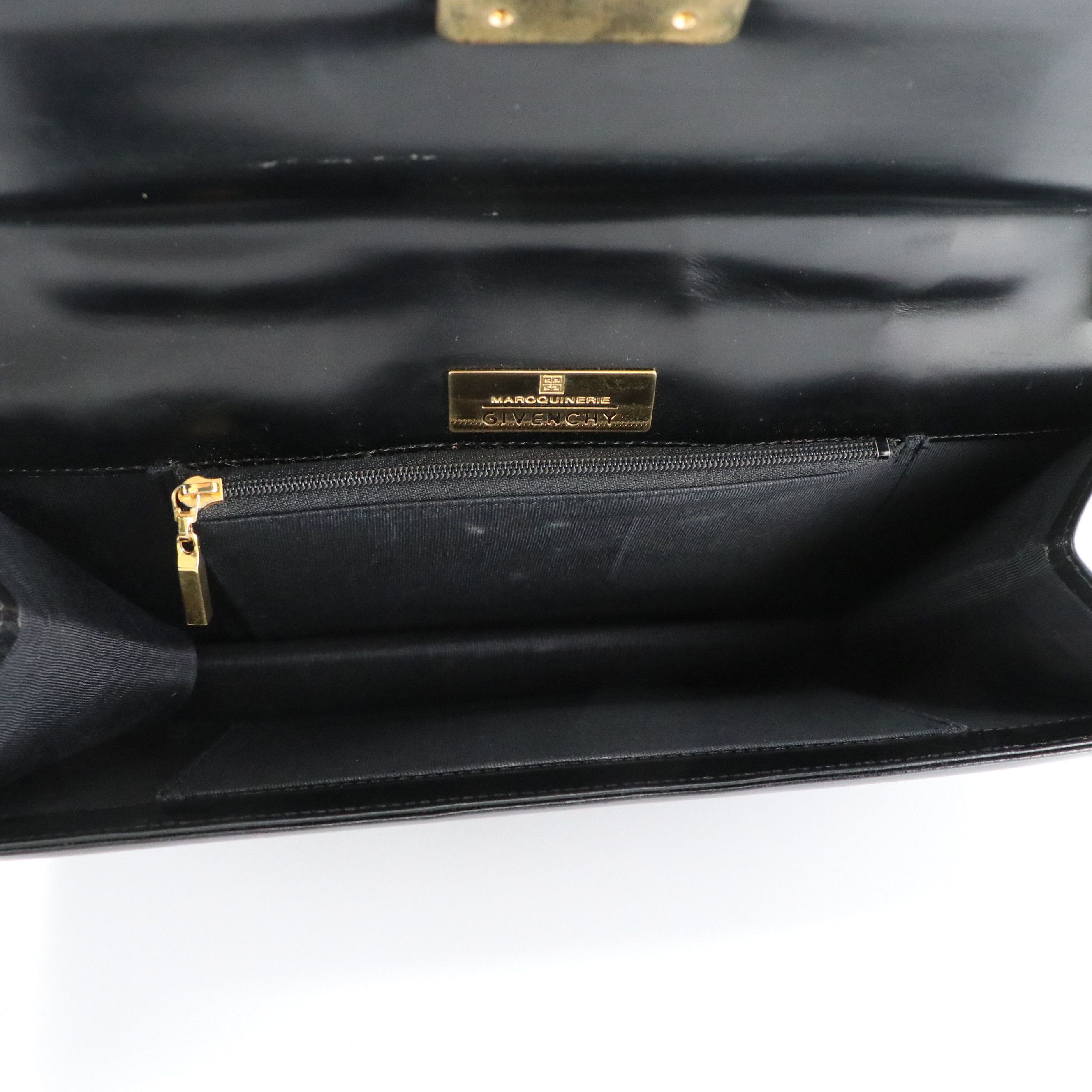 Givenchy Maroquinerie Top Handle Foldover Handbag in Black Leather