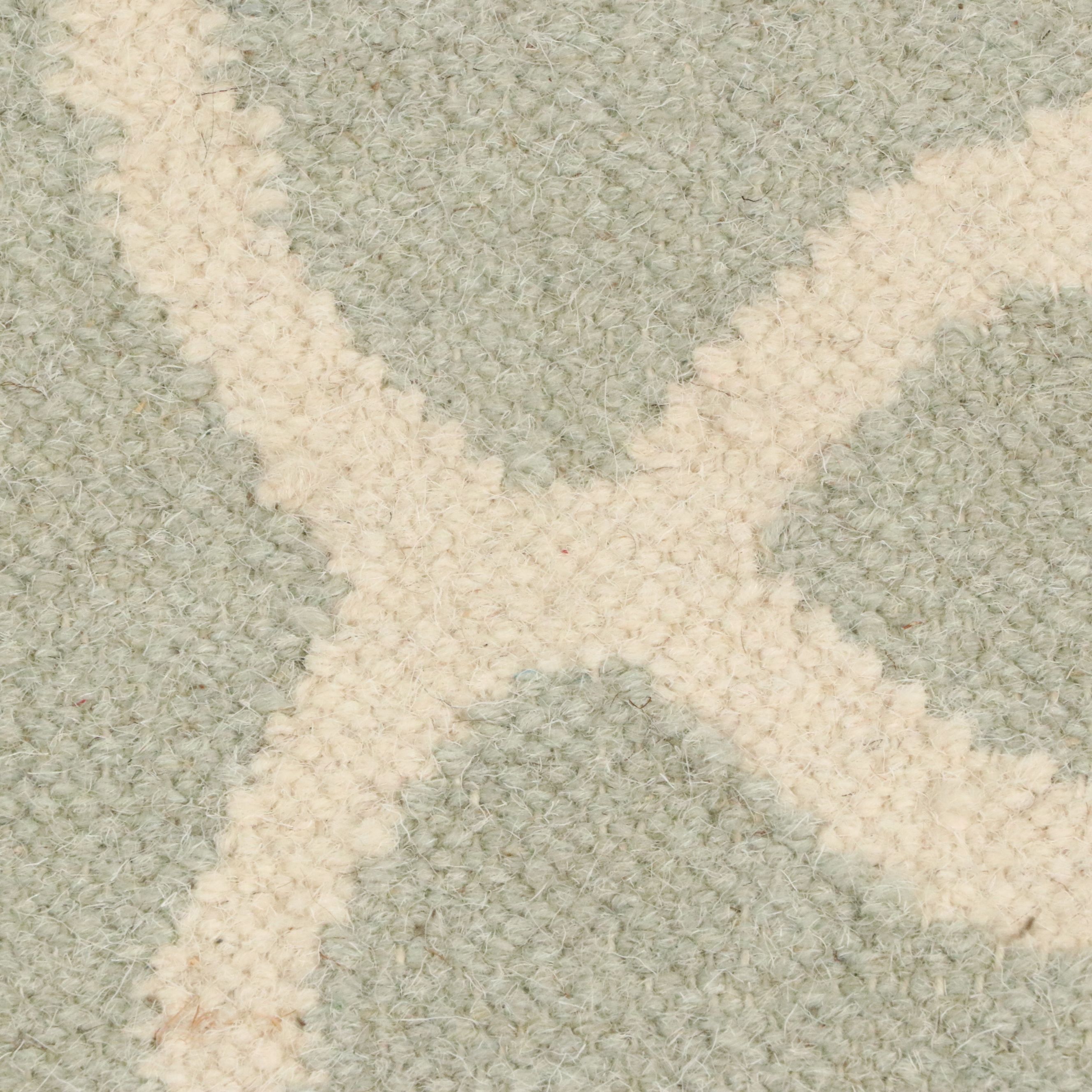 5' x 8' Handmade Geometric Fretwork Contemporary Indian Dhurrie Area Rug