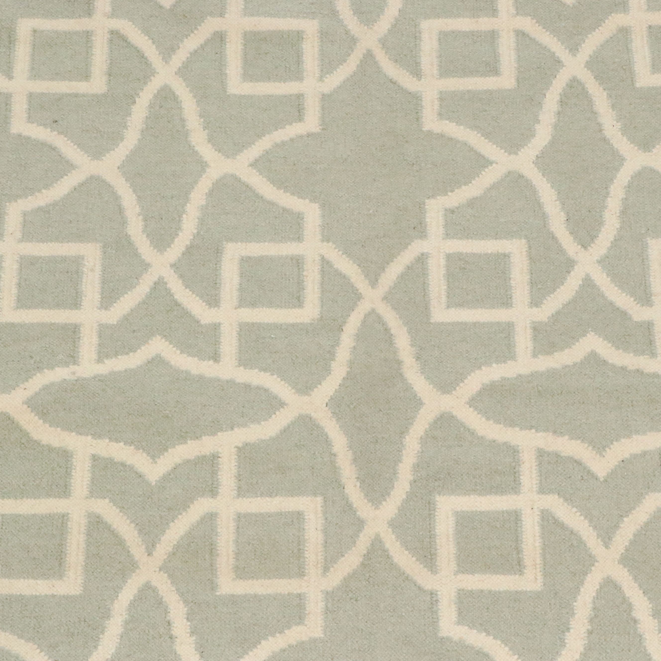 5' x 8' Handmade Geometric Fretwork Contemporary Indian Dhurrie Area Rug