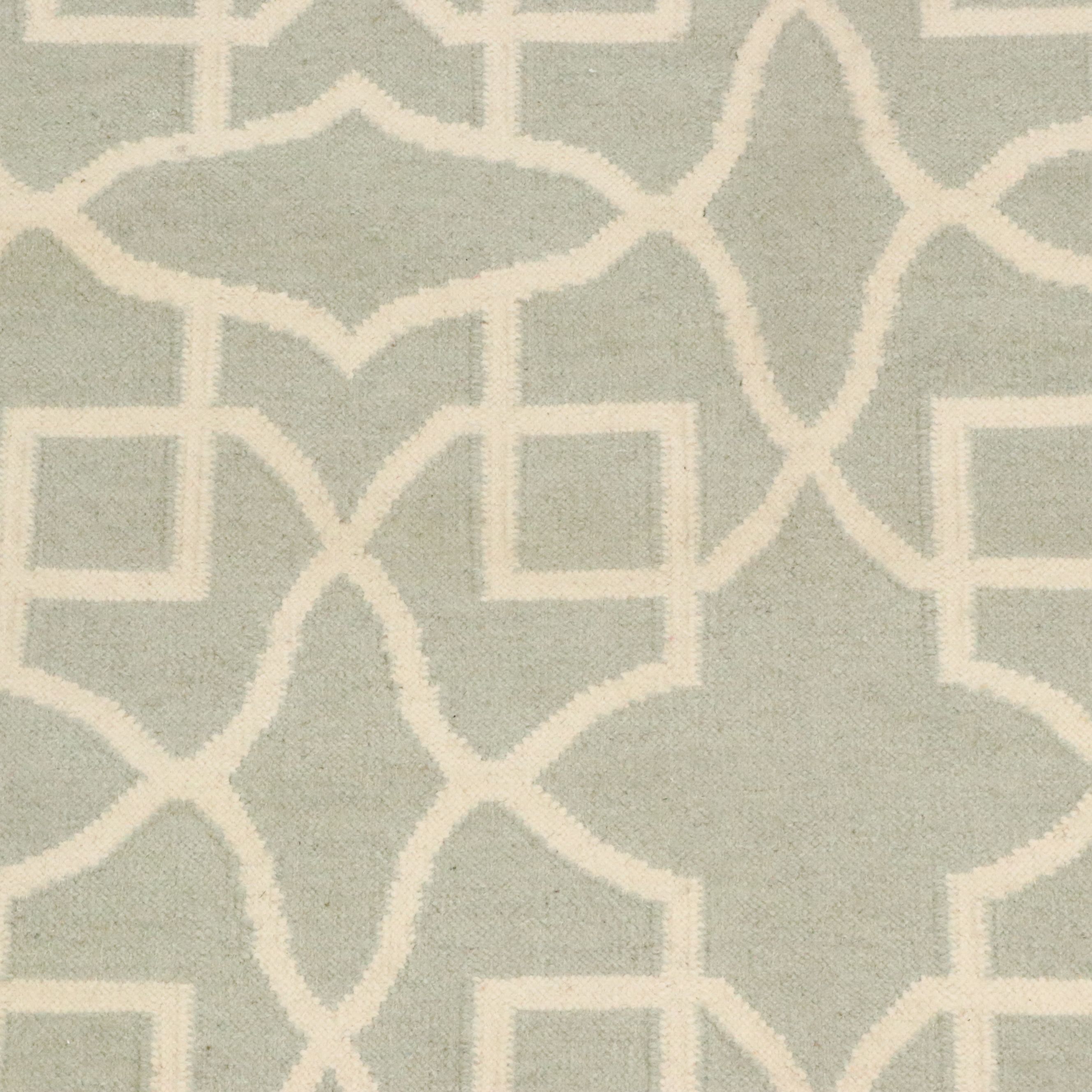 5' x 8' Handmade Geometric Fretwork Contemporary Indian Dhurrie Area Rug